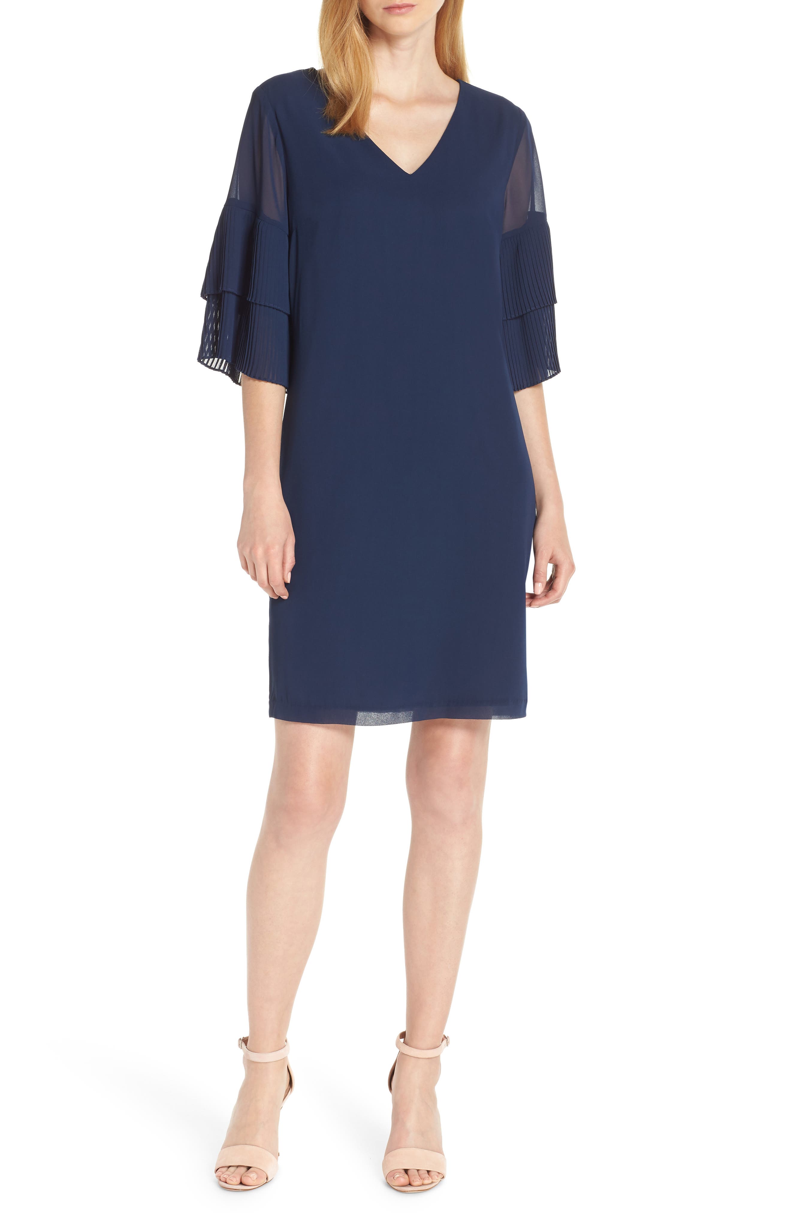 Sam Edelman Pleat Sleeve Shift Dress
