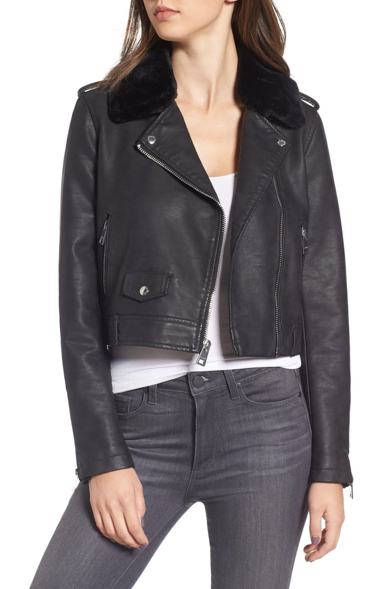 Levis® Sherpa Faux Leather Moto Jacket with Faux Fur Collar | Nordstrom