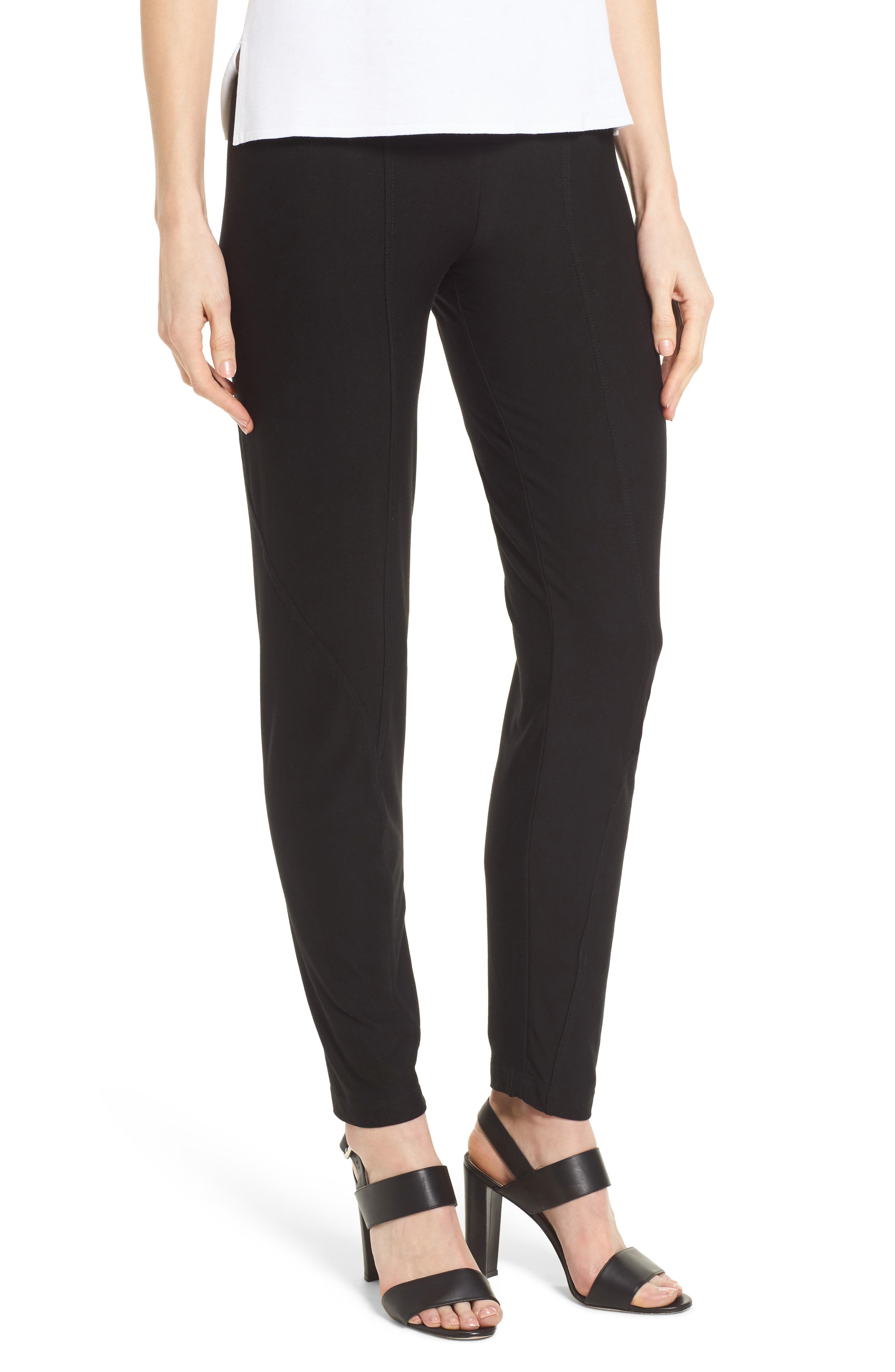 Ming Wang Jersey Leggings, Black