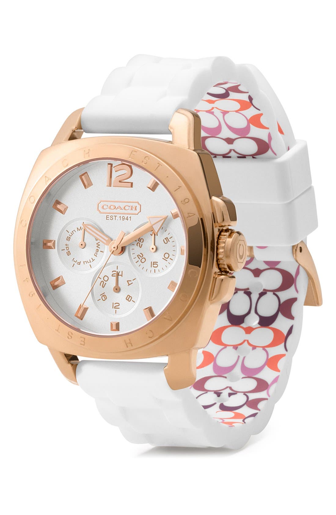 COACH 'Boyfriend' Rubber Strap Watch Nordstrom
