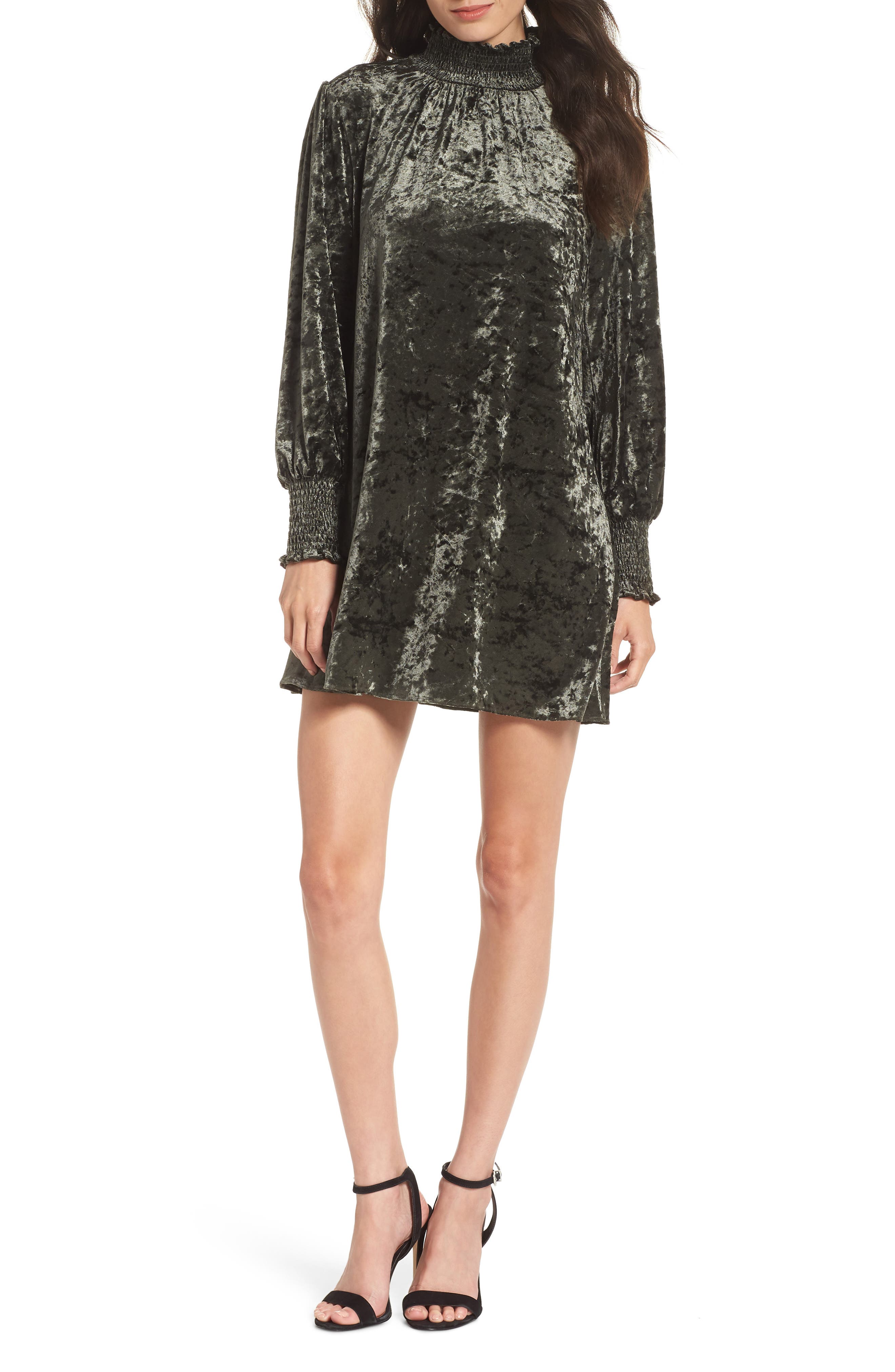 Ali & Jay Doing Big Things Velvet Swing Dress, Green