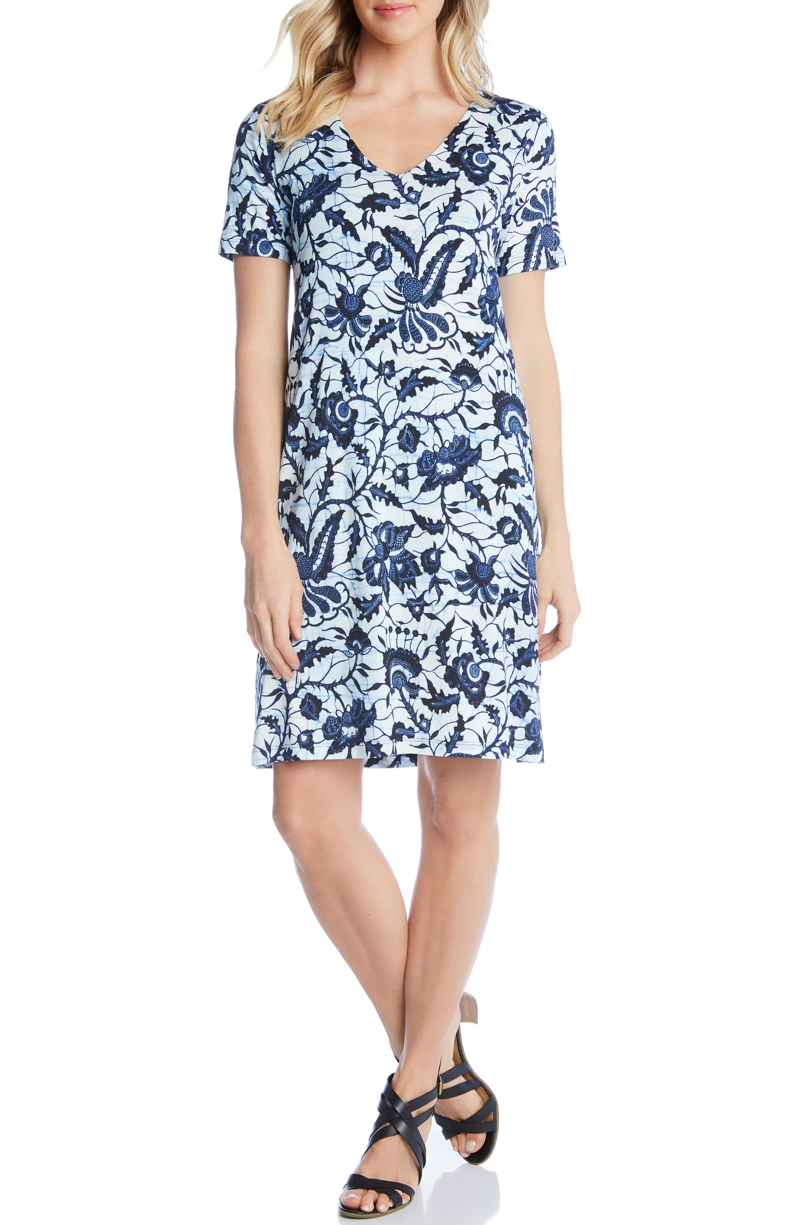 Karen Kane Abby V-Neck Dress, Blue