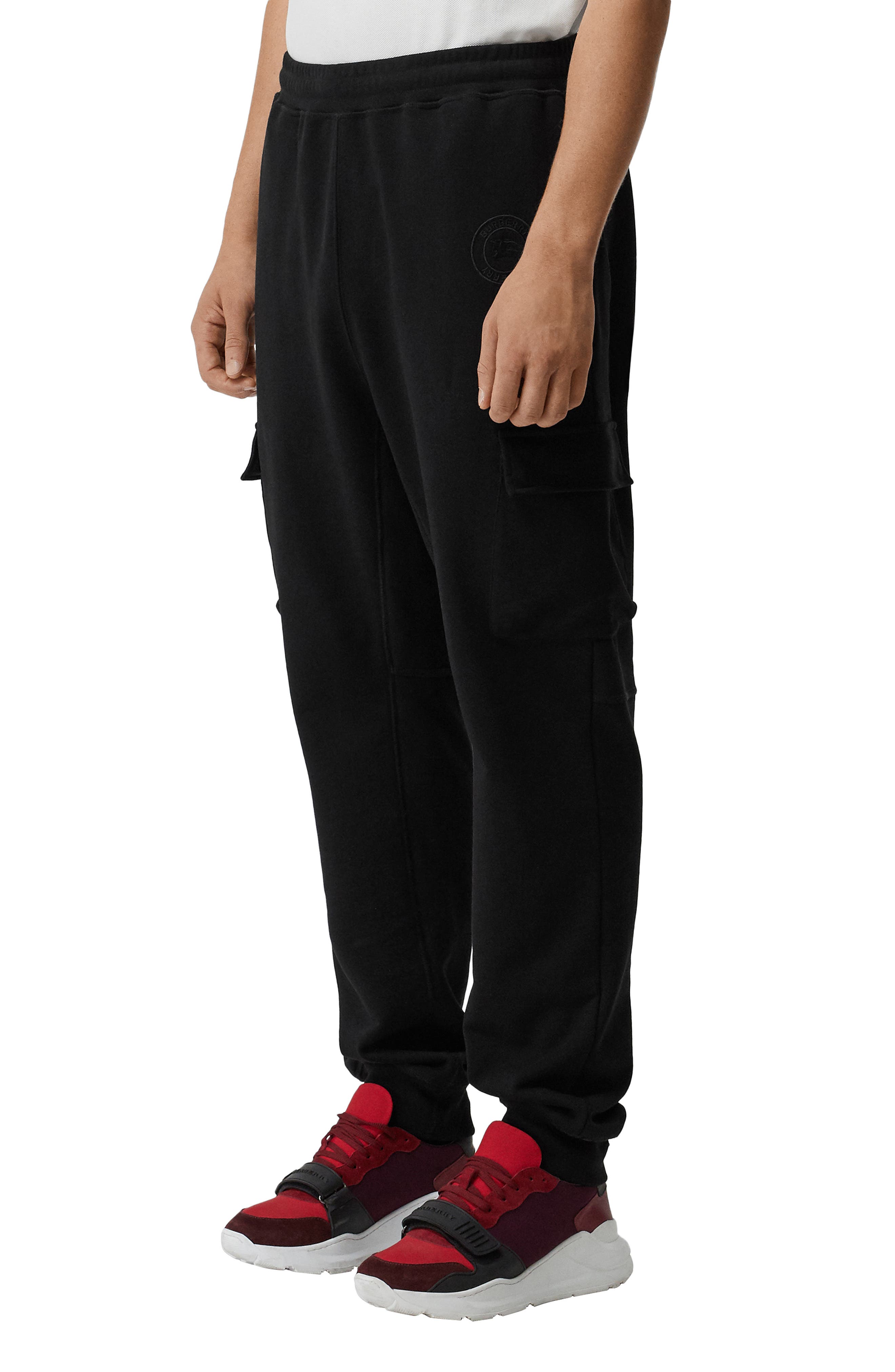 Burberry Justley Cargo Jogger Pants, Black