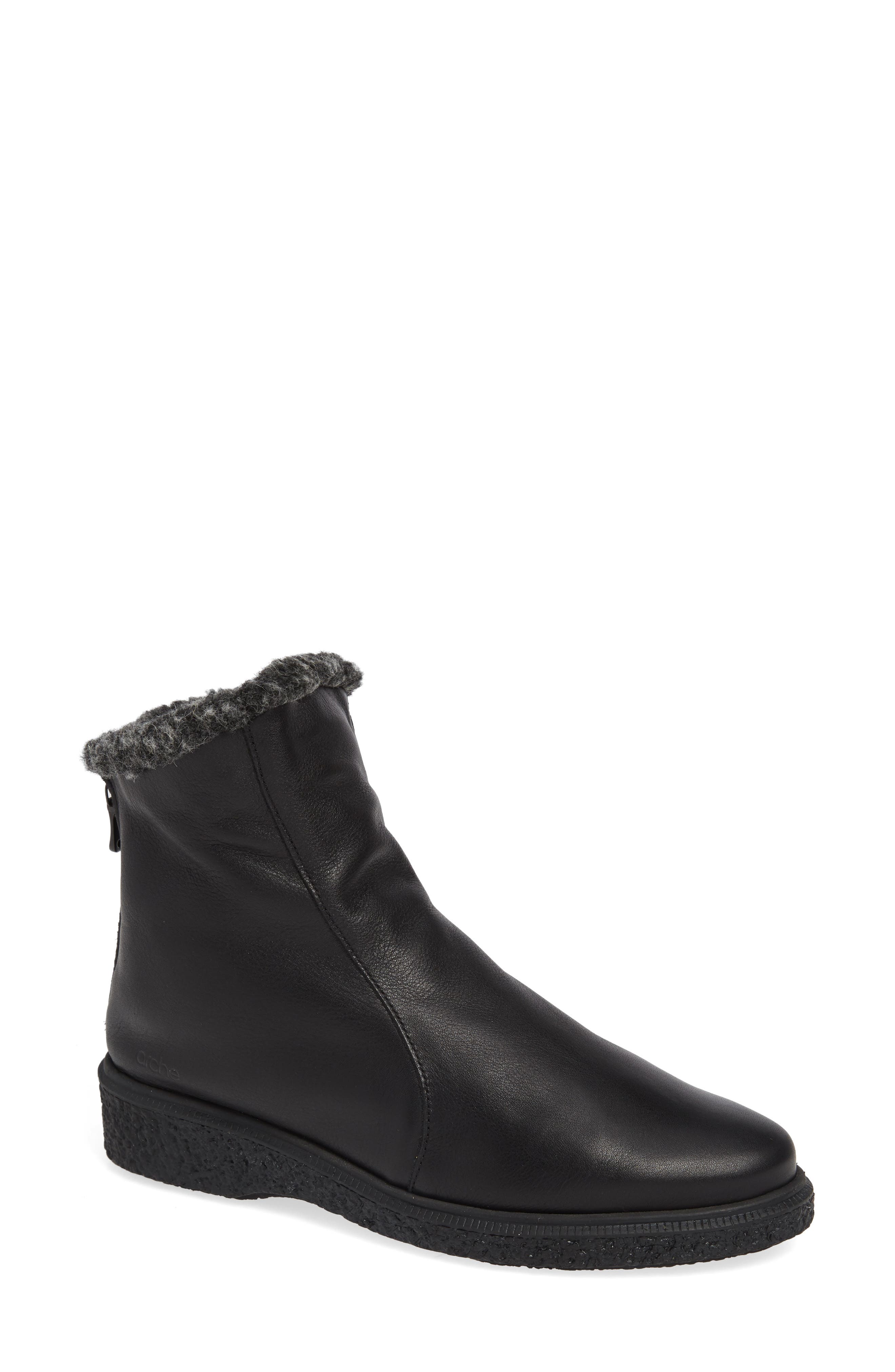 Arche Joelys Wool Lined Waterproof Bootie, Black