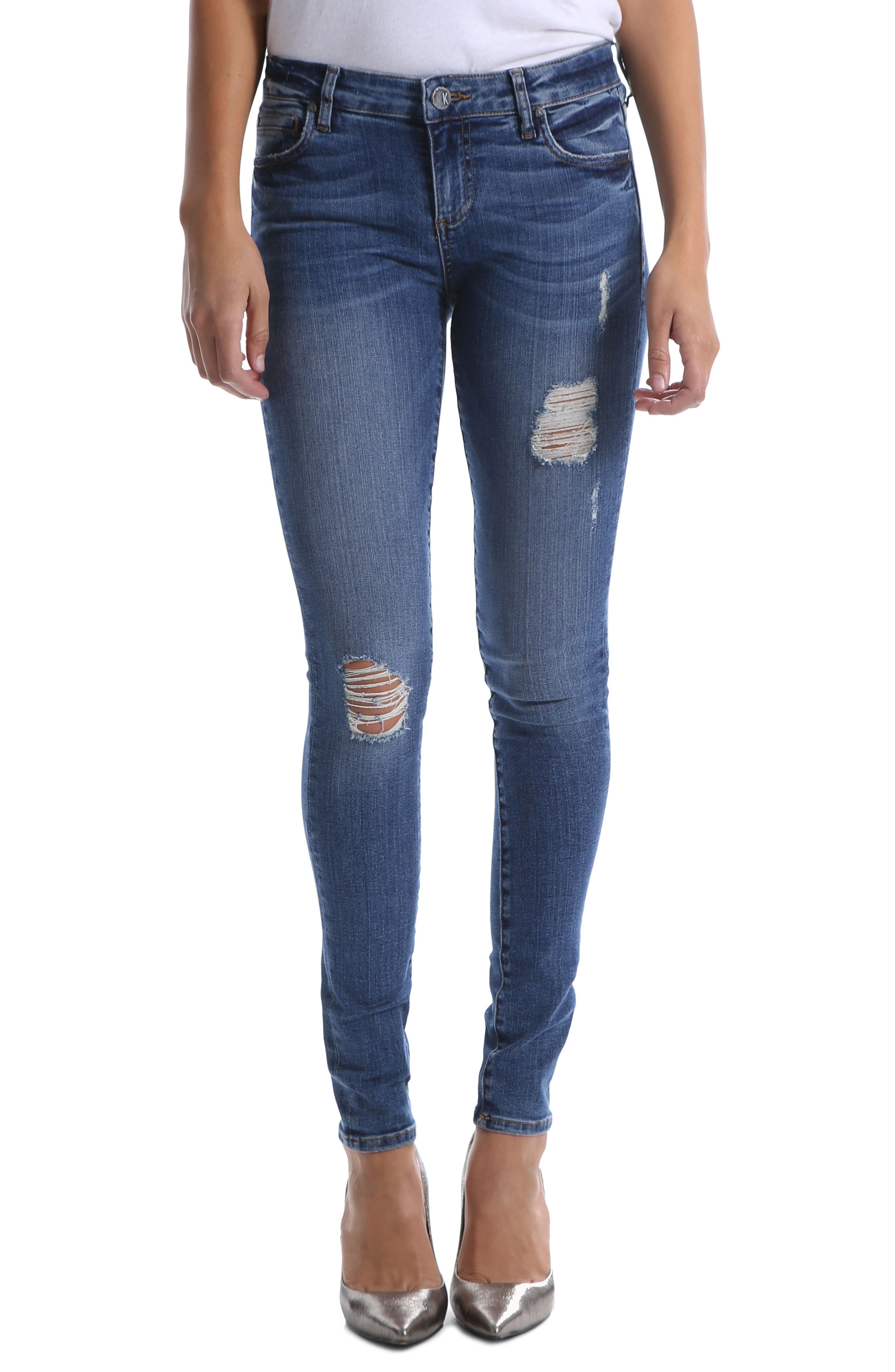 Kut From The Kloth Mia Ripped Toothpick Skinny Jeans