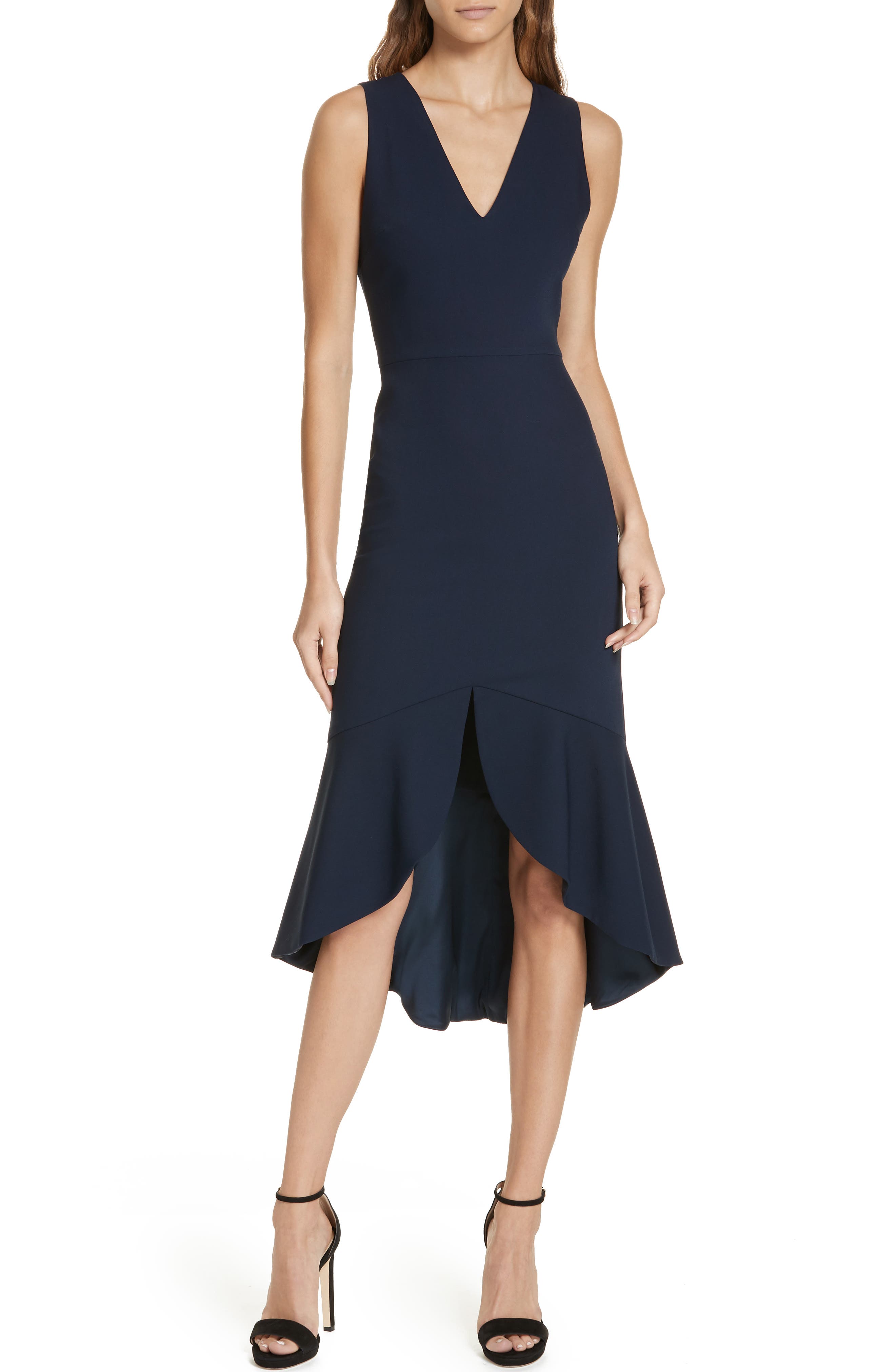 Alice + Olivia Blakesley Split Front Fit & Flare Dress