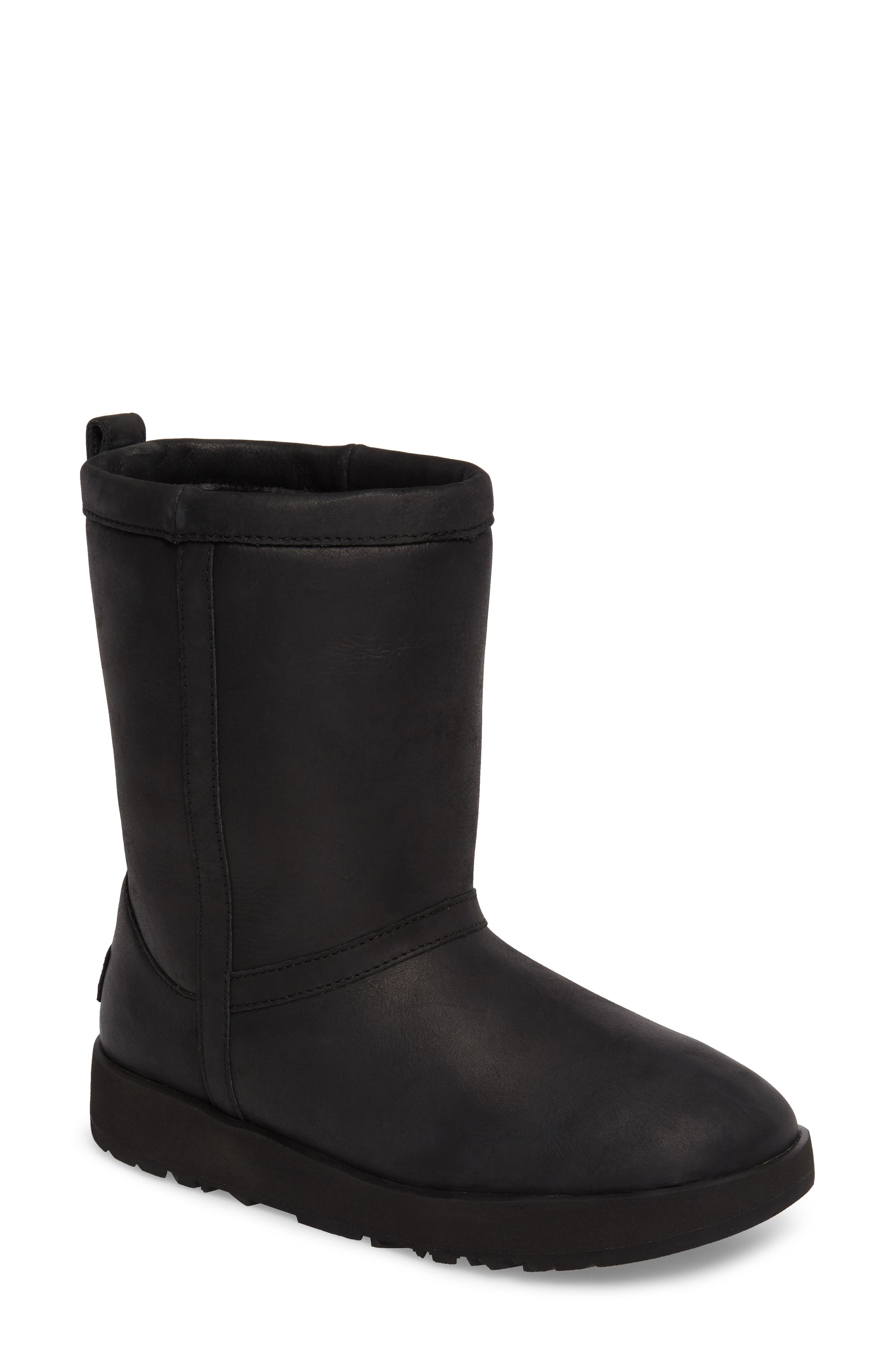 UGG® Classic Genuine Shearling Lined Short Waterproof Boot (Women