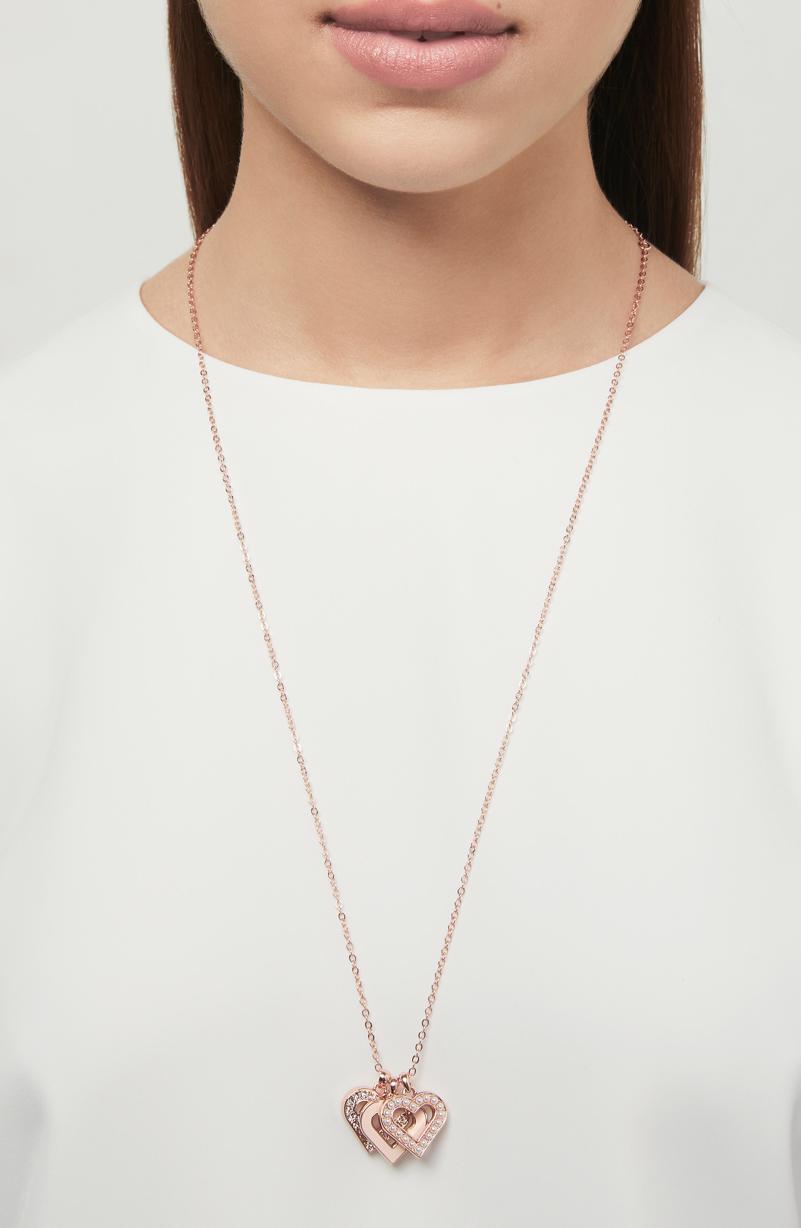 Ted Baker London Ezzrela Enchanted Triple Heart Pendant Necklace