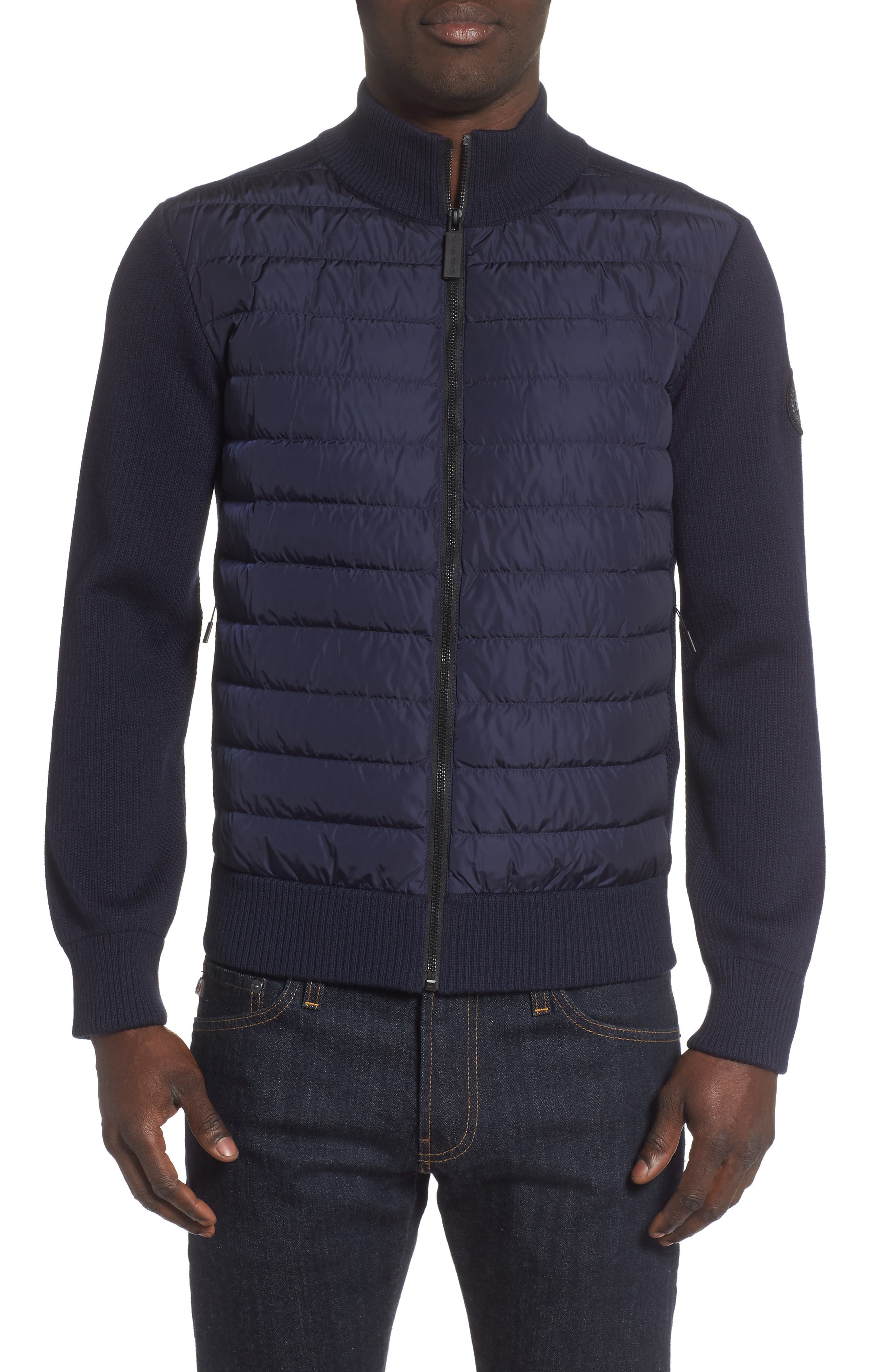 Canada Goose Hybridge Slim Fit Down Front Knit Jacket, Blue