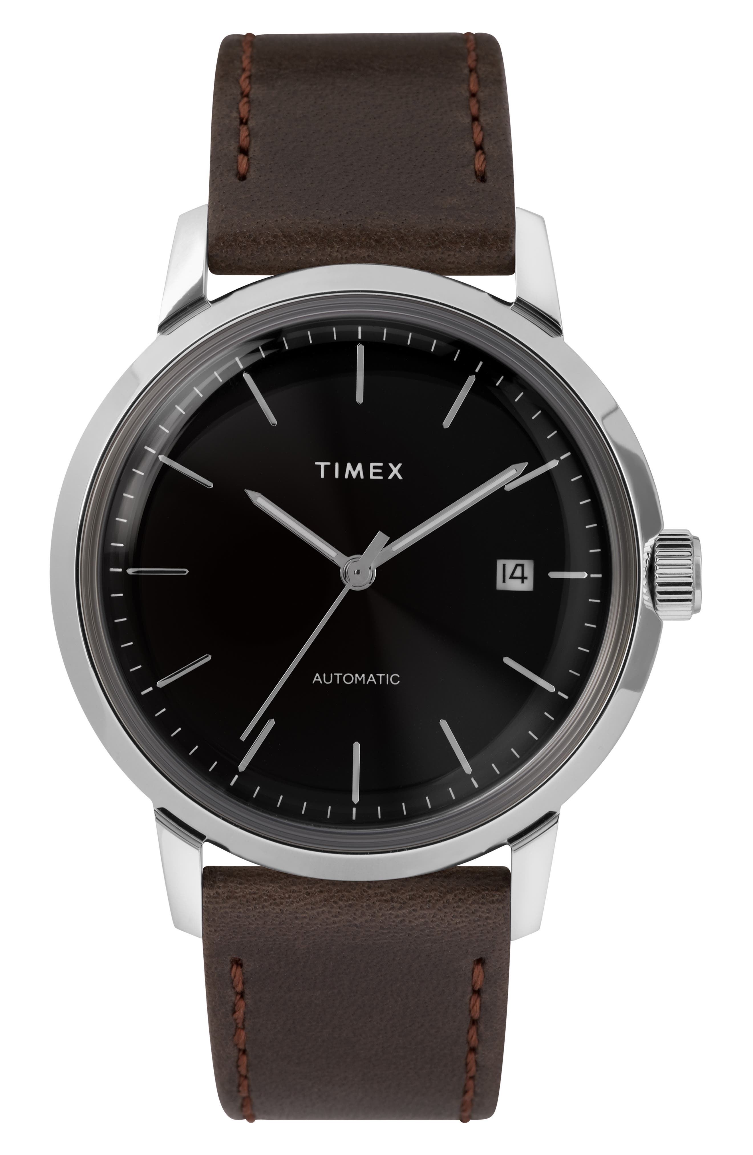 Timex Marlin Automatic Leather Strap Watch, 40Mm