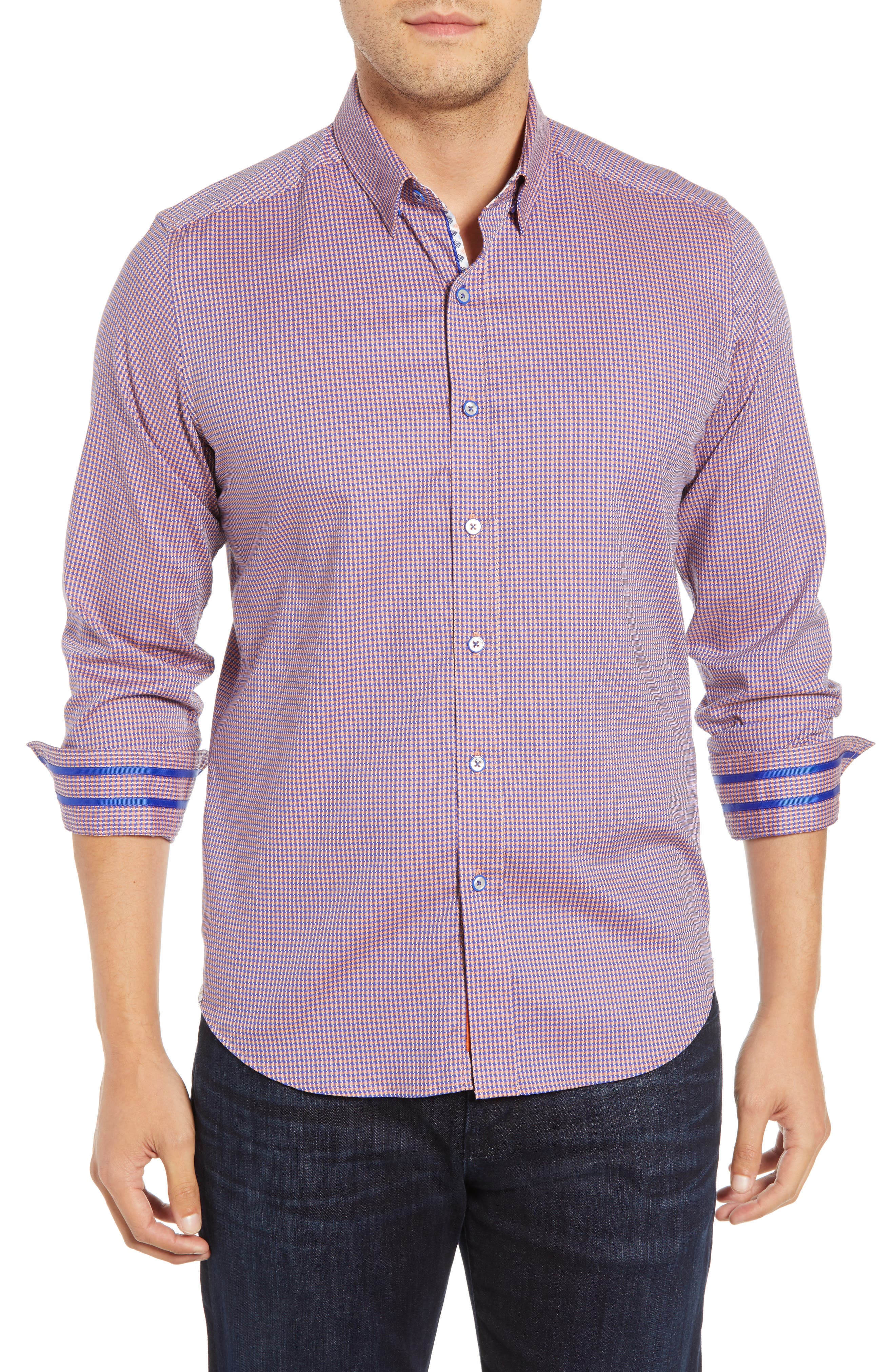 Men's Big & Tall Robert Graham Logan's Circle Tailored Fit Sport Shirt, Size Xx-large - Purple