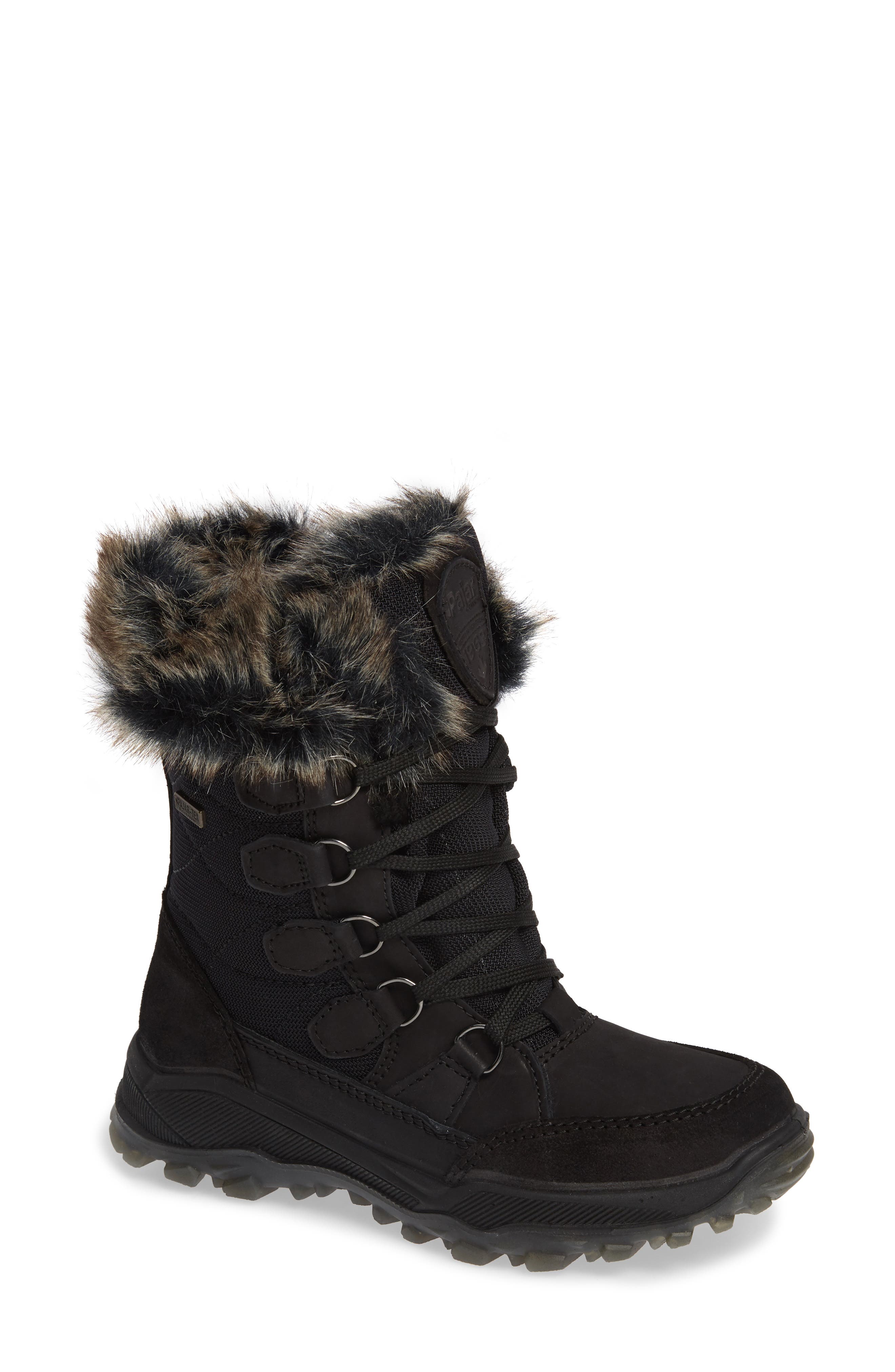 Pajar Kelsey Waterproof Rain Boot With Faux Fur Lining, Black