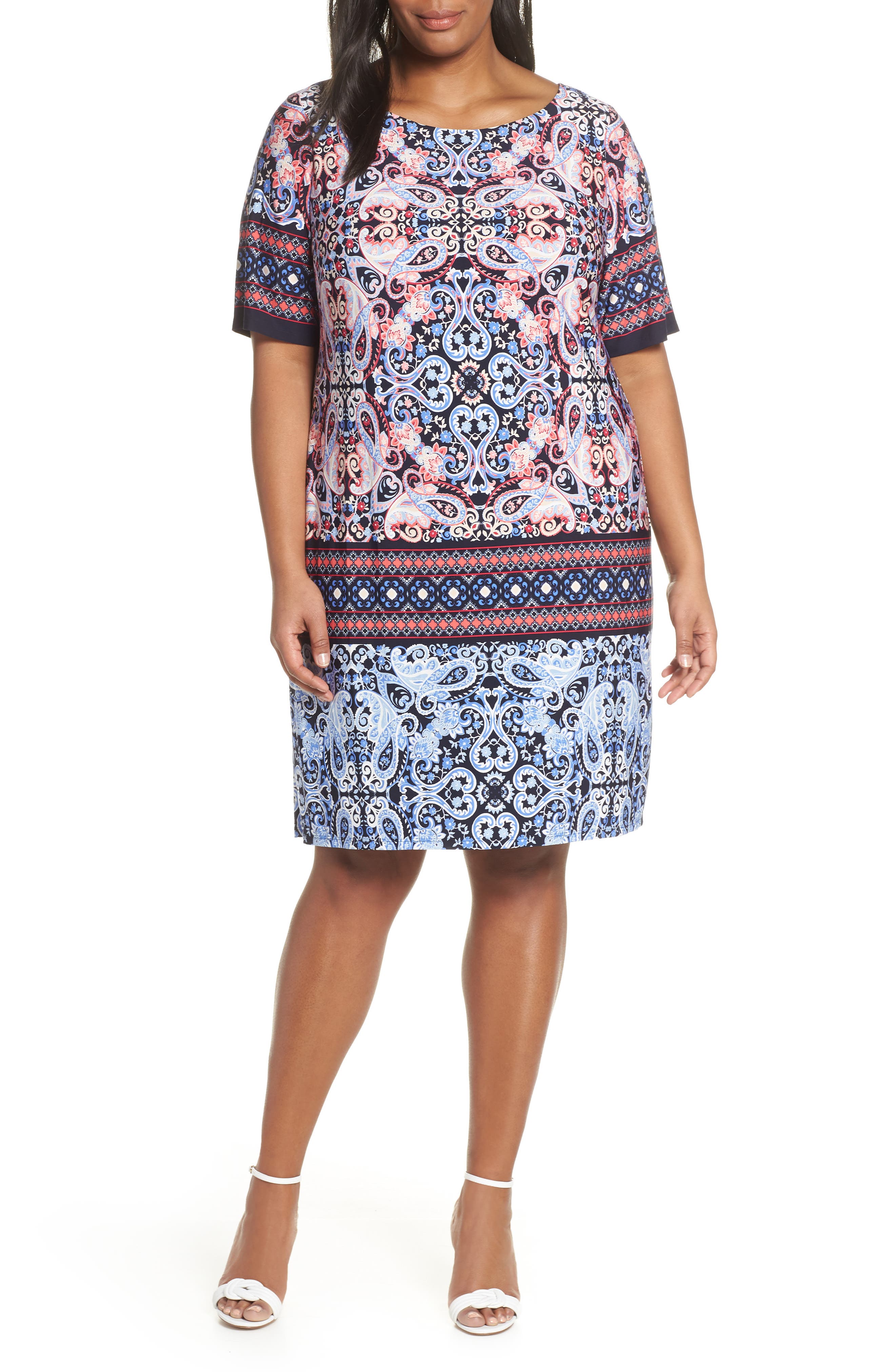 Plus Size Eliza J Shift Dress, Blue