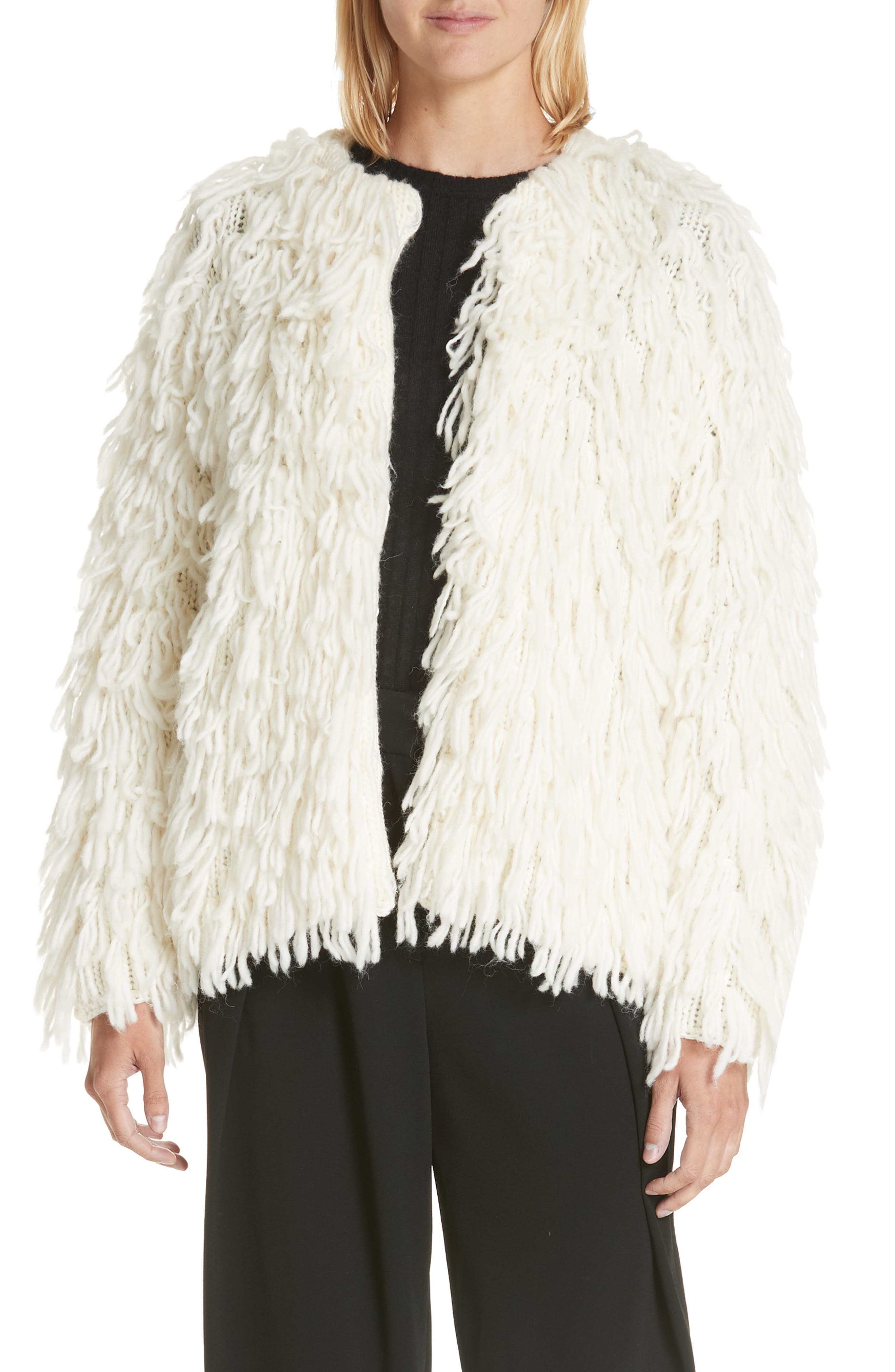 Rag & Bone Amber Wool Sweater Coat, Ivory