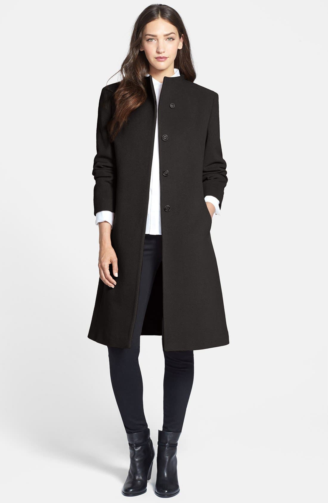 Cinzia Rocca DUE Stand Collar Long Coat Nordstrom