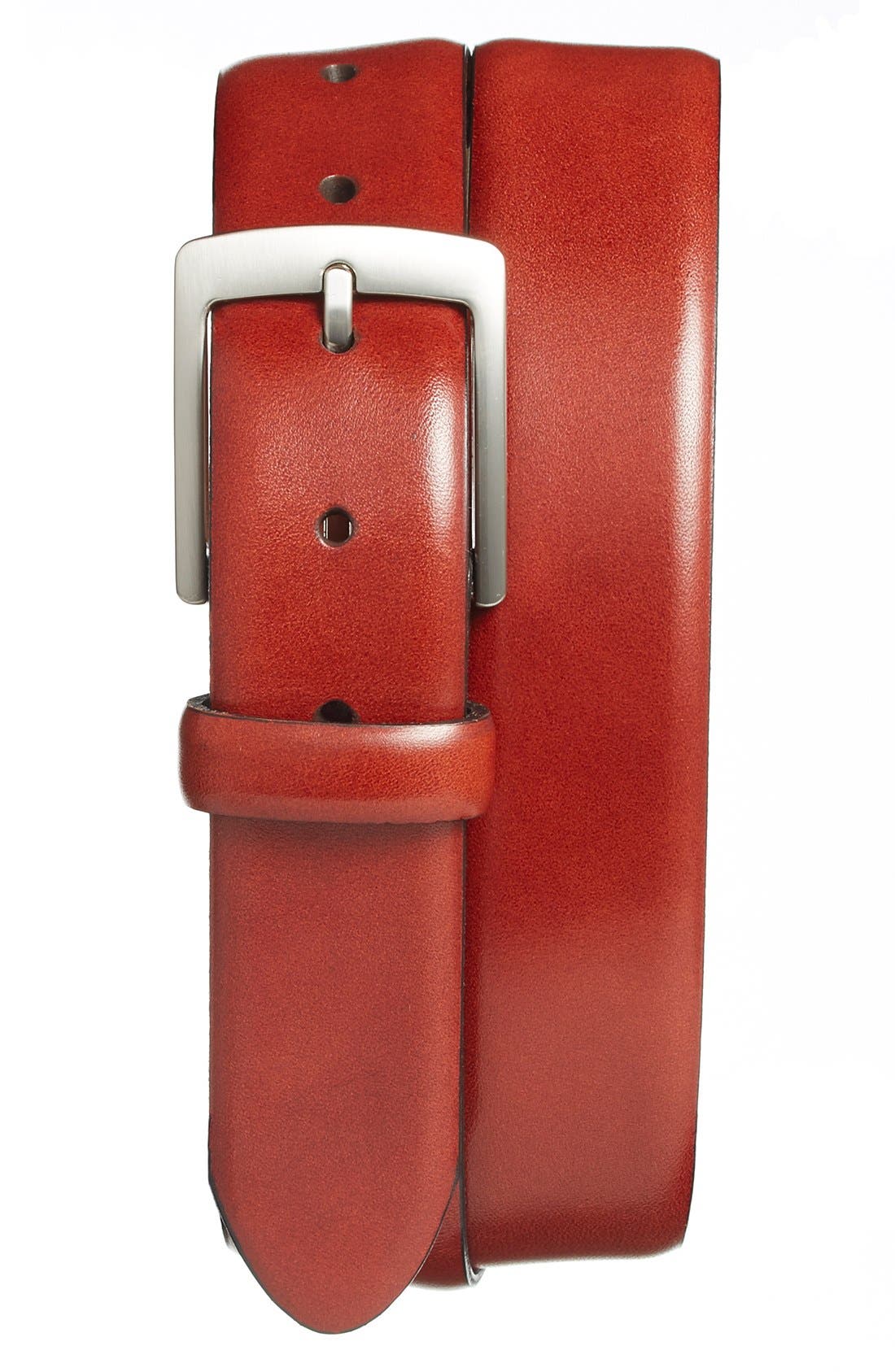 Bosca Leather Dress Belt, Cognac Old Leather