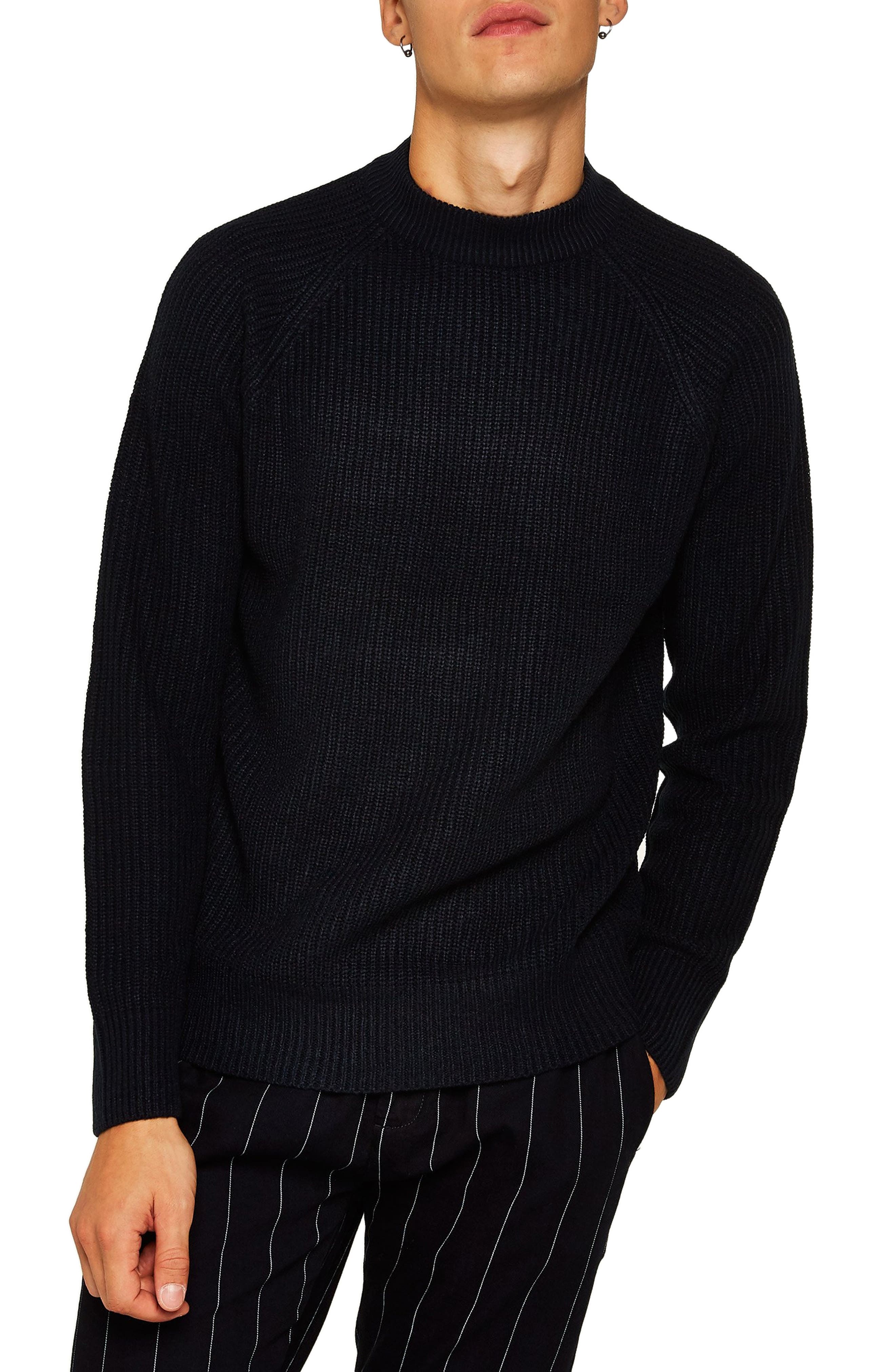 Topman Ribbed Sweater, Blue