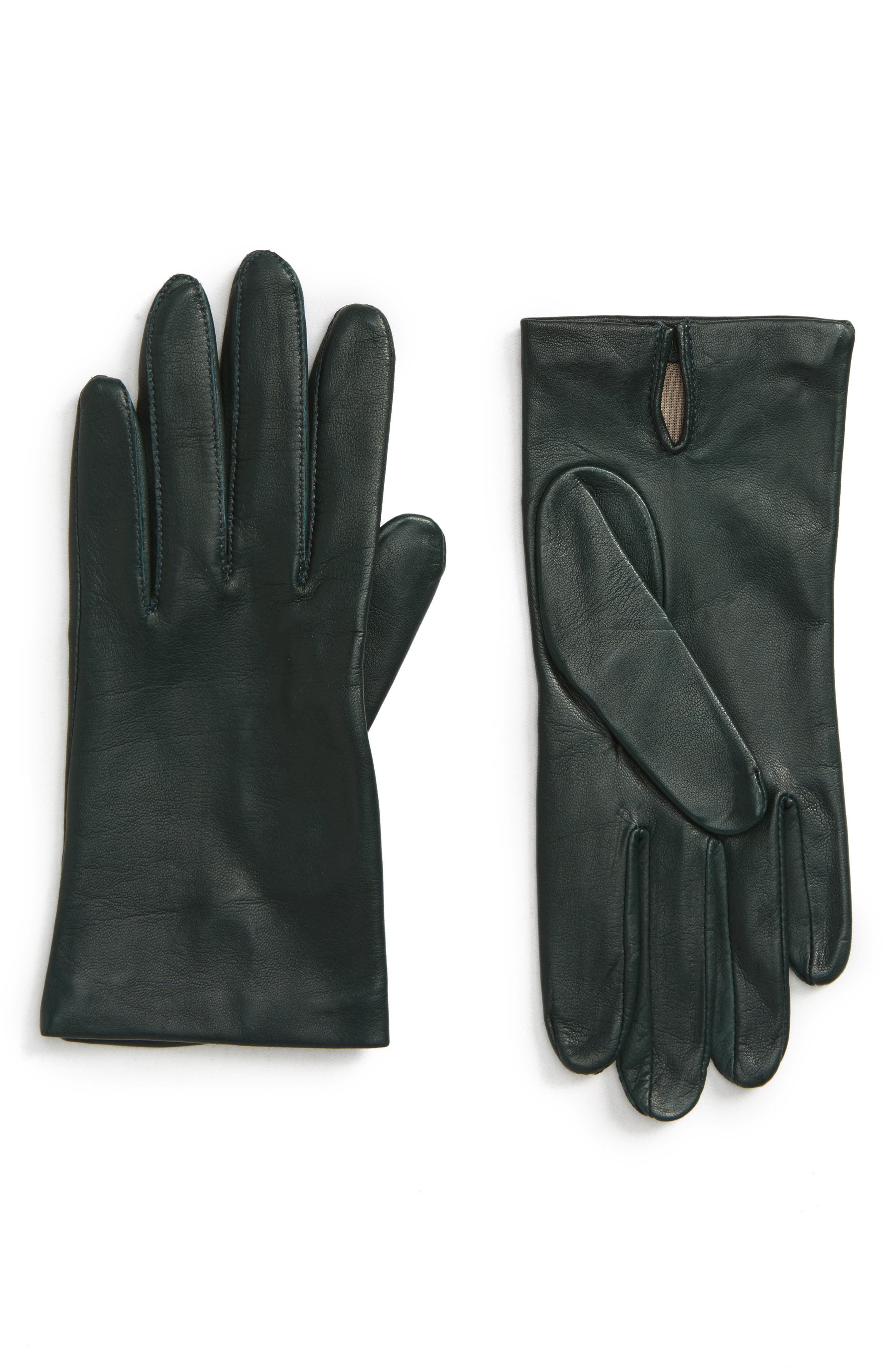 Nordstrom Lambskin Leather Gloves, Green