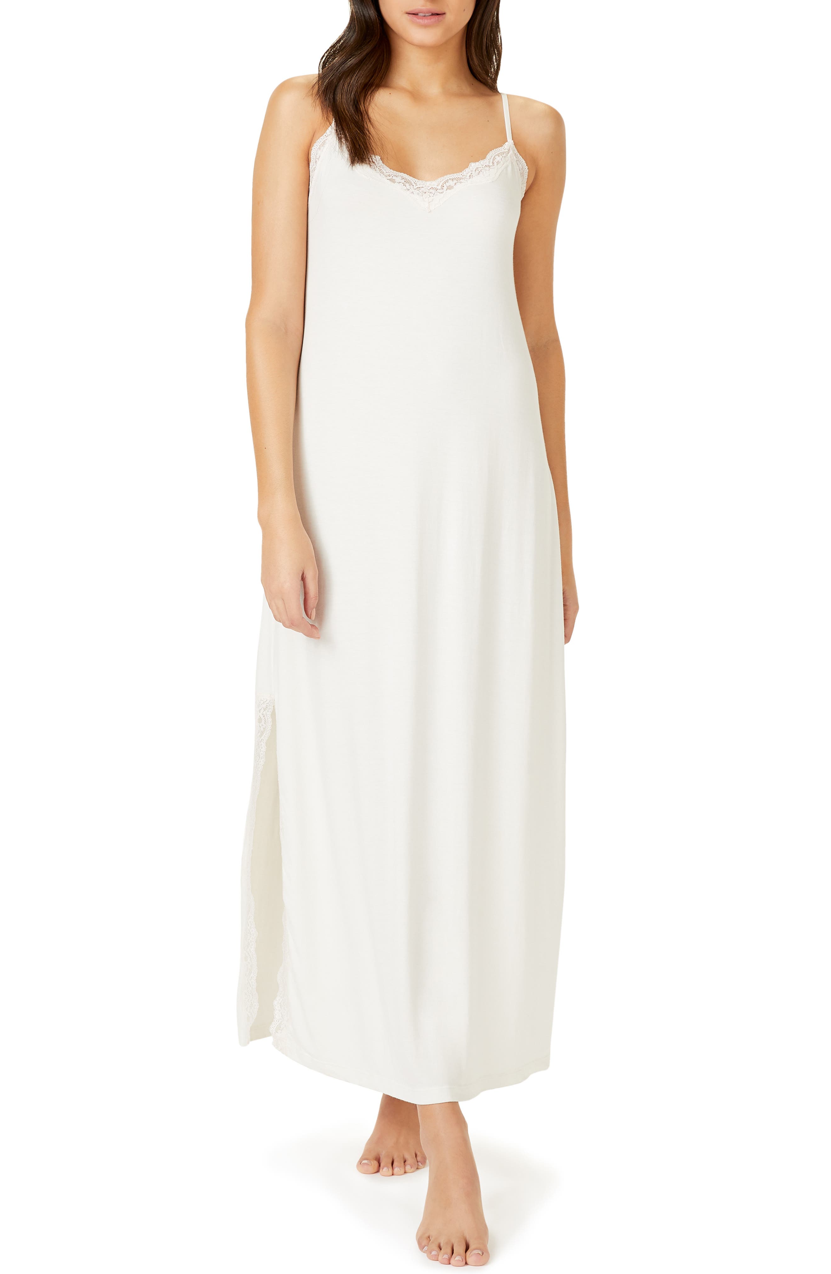 The White Company Lace Trim Nightgown, Ivory