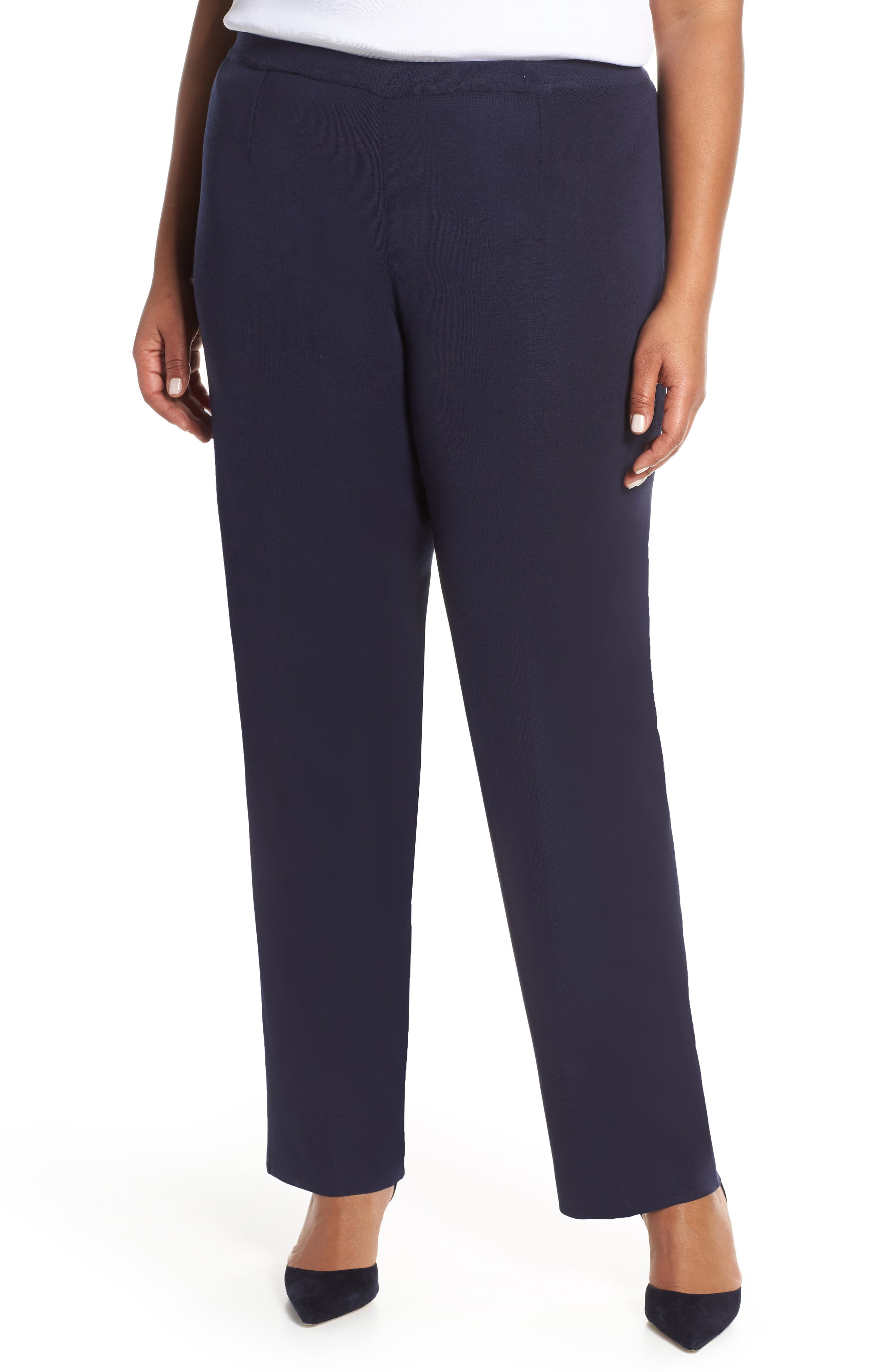 Plus Size Ming Wang Pull-On Pants, Blue