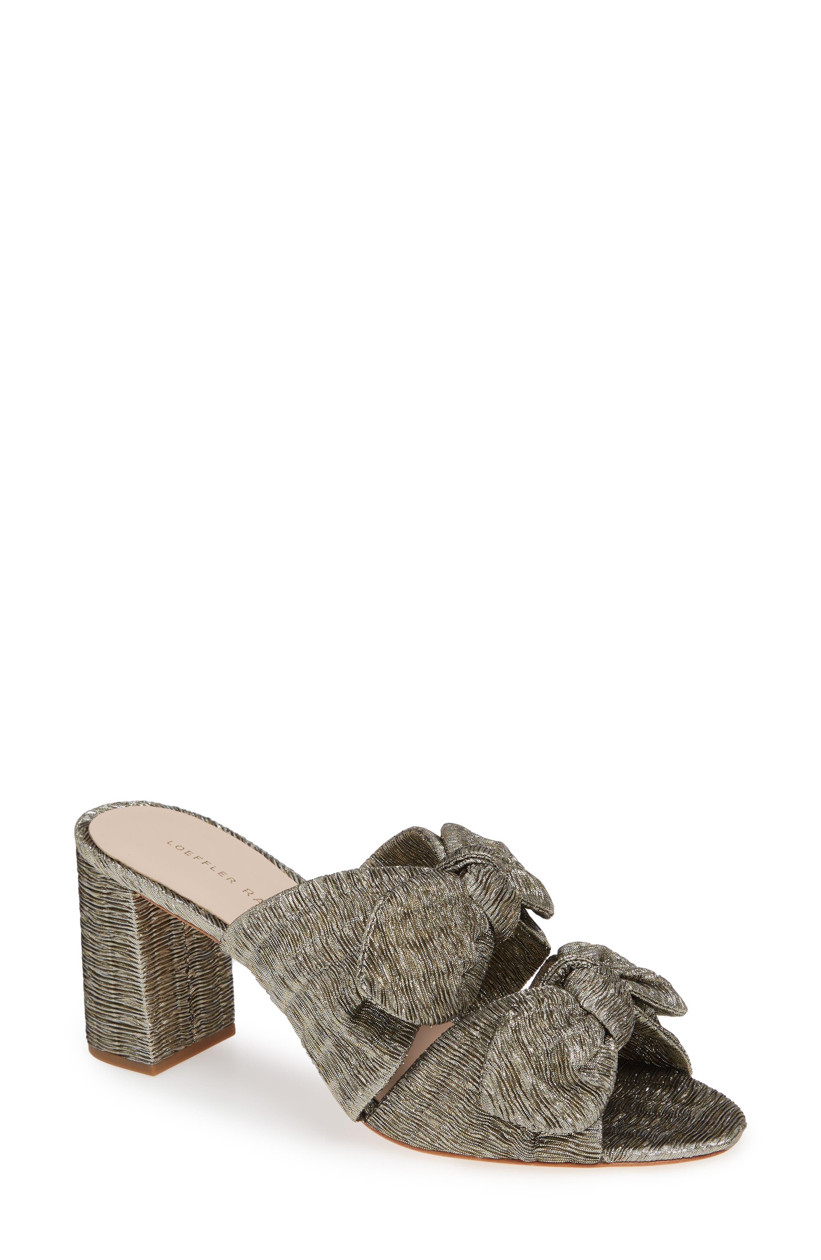 Loeffler Randall Adele Metallic Bow Slide Sandal