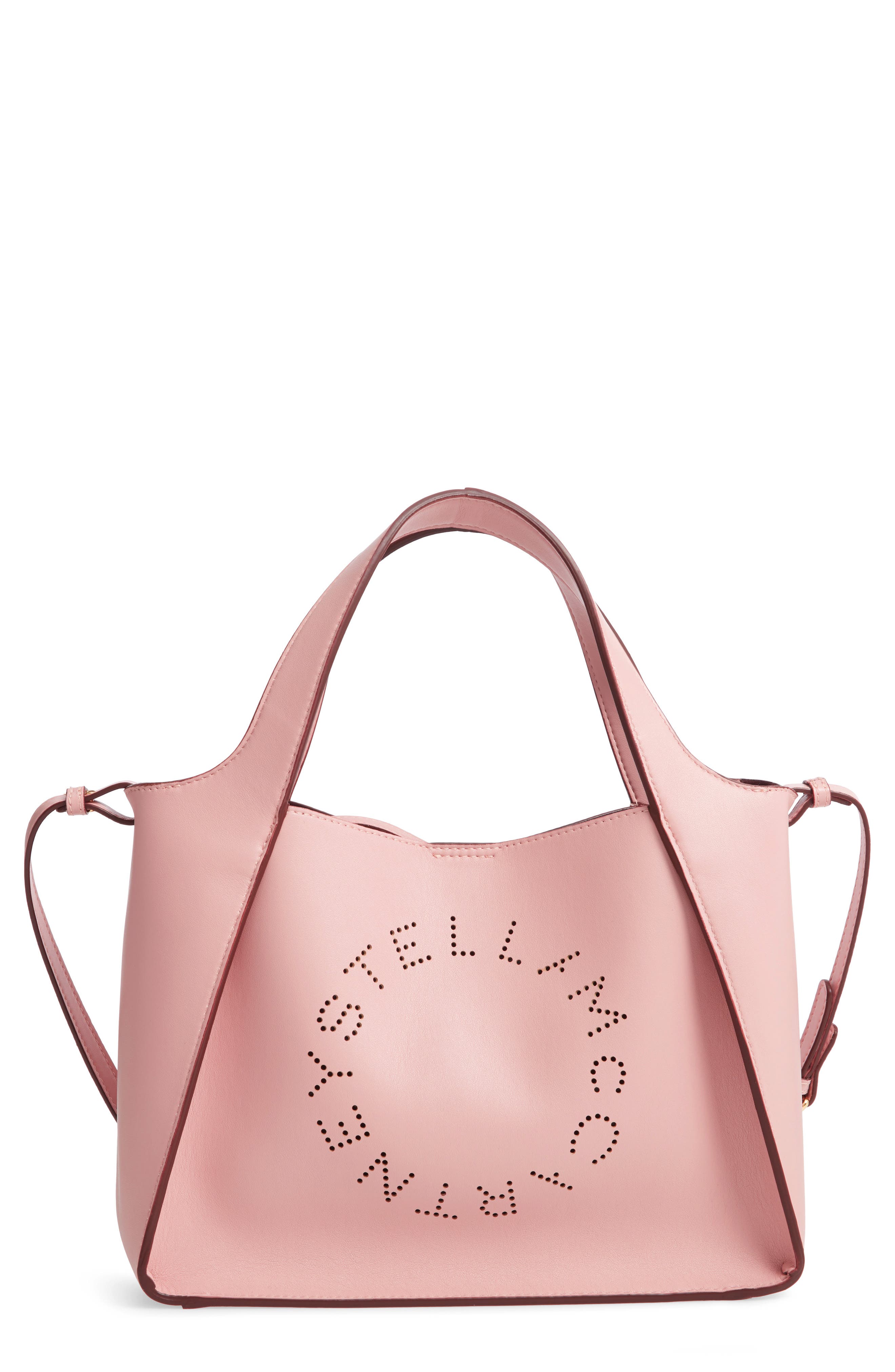 Stella Mccartney Perforated Logo Faux Leather Satchel - Pink