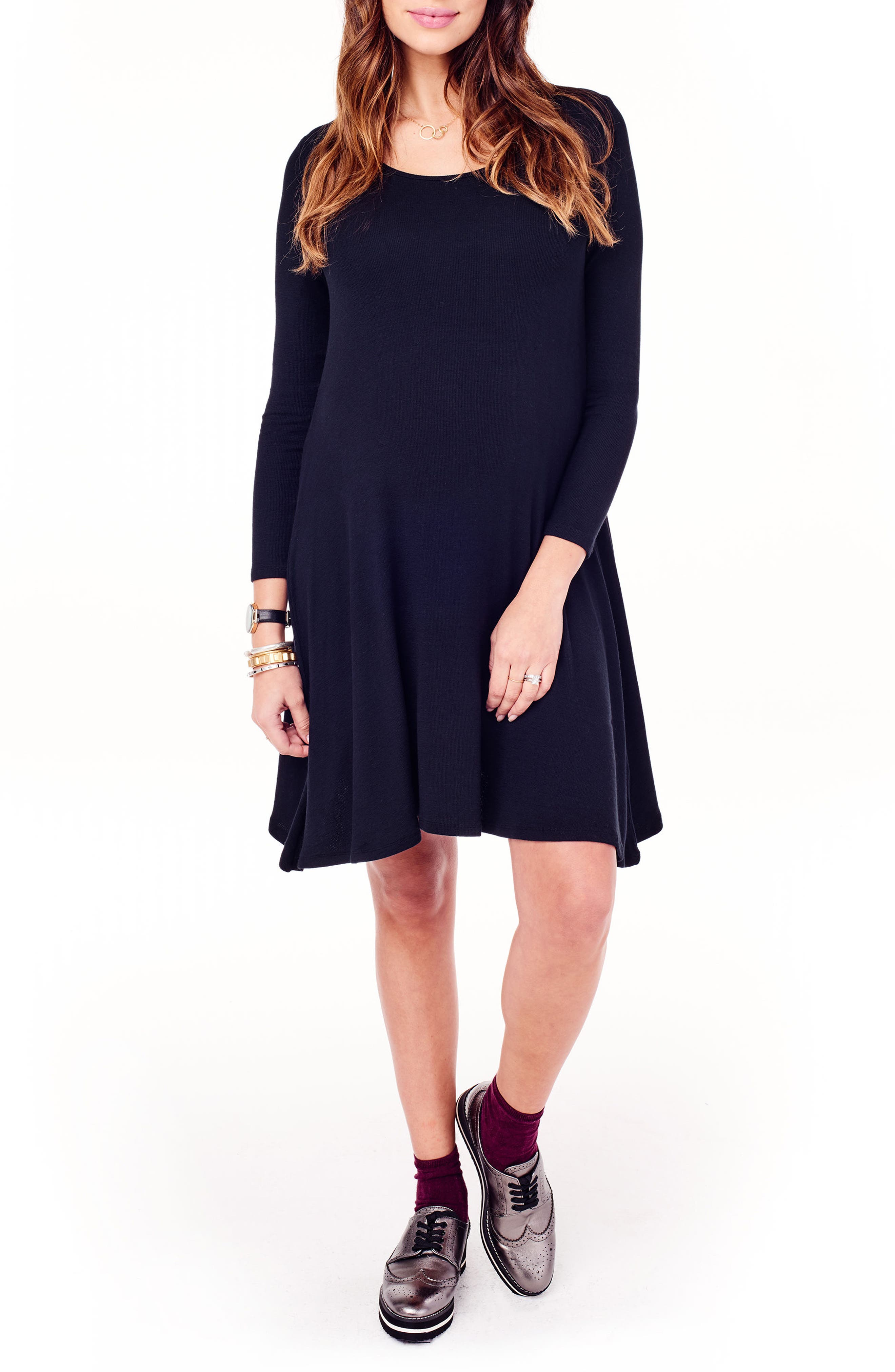 Ingrid & Isabel Maternity Trapeze Dress, Black