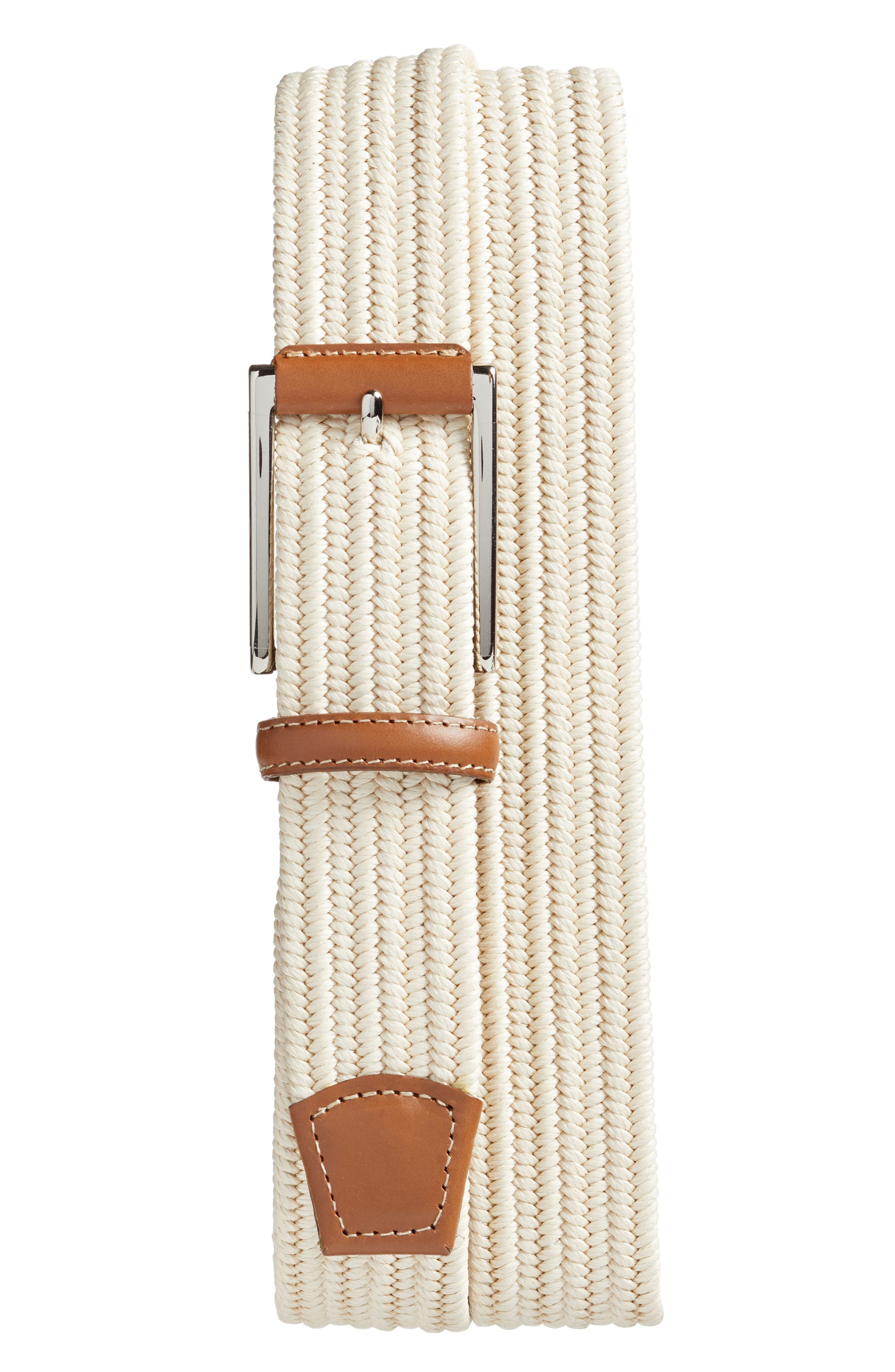 Torino Belts Woven Belt, Cream