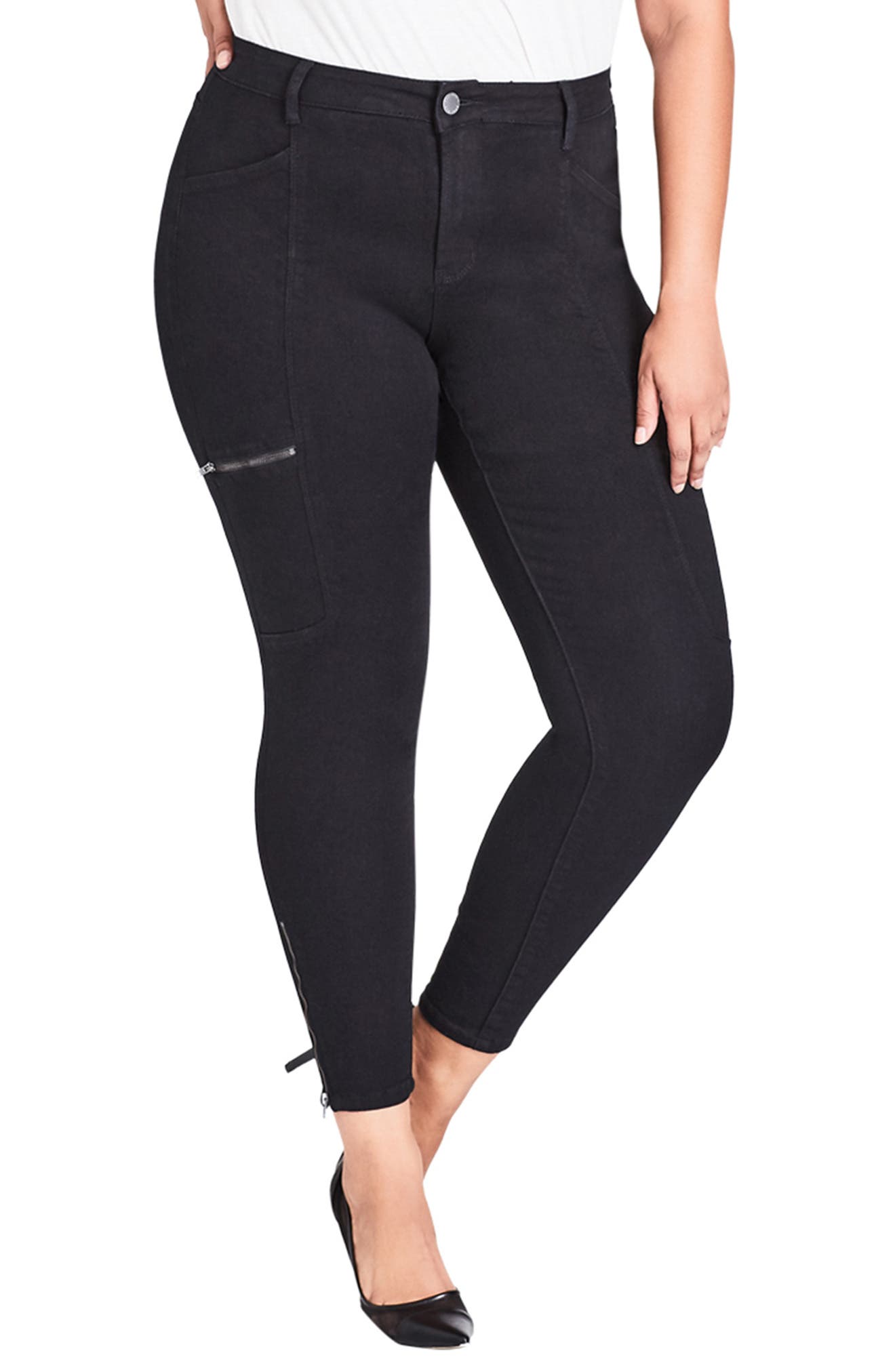 Plus Size City Chic Cargo Classic Pants, Black