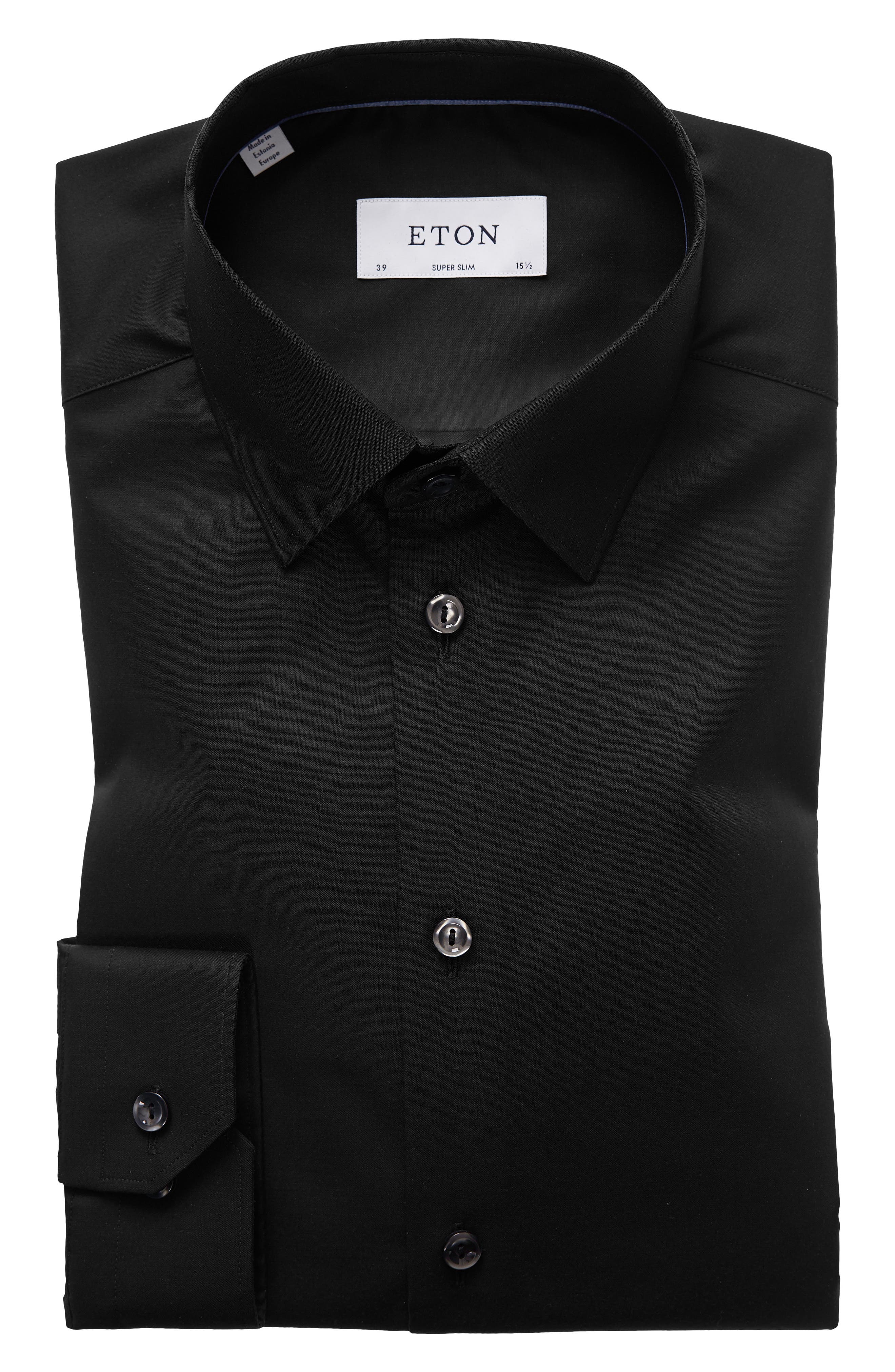 Eton Super Slim Fit Solid Dress Shirt Nordstrom