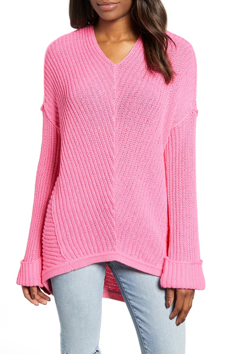 CASLON<SUP>®</SUP> Cuffed Sleeve Sweater, Main, color, PINK SACHET”/></figure><div class=