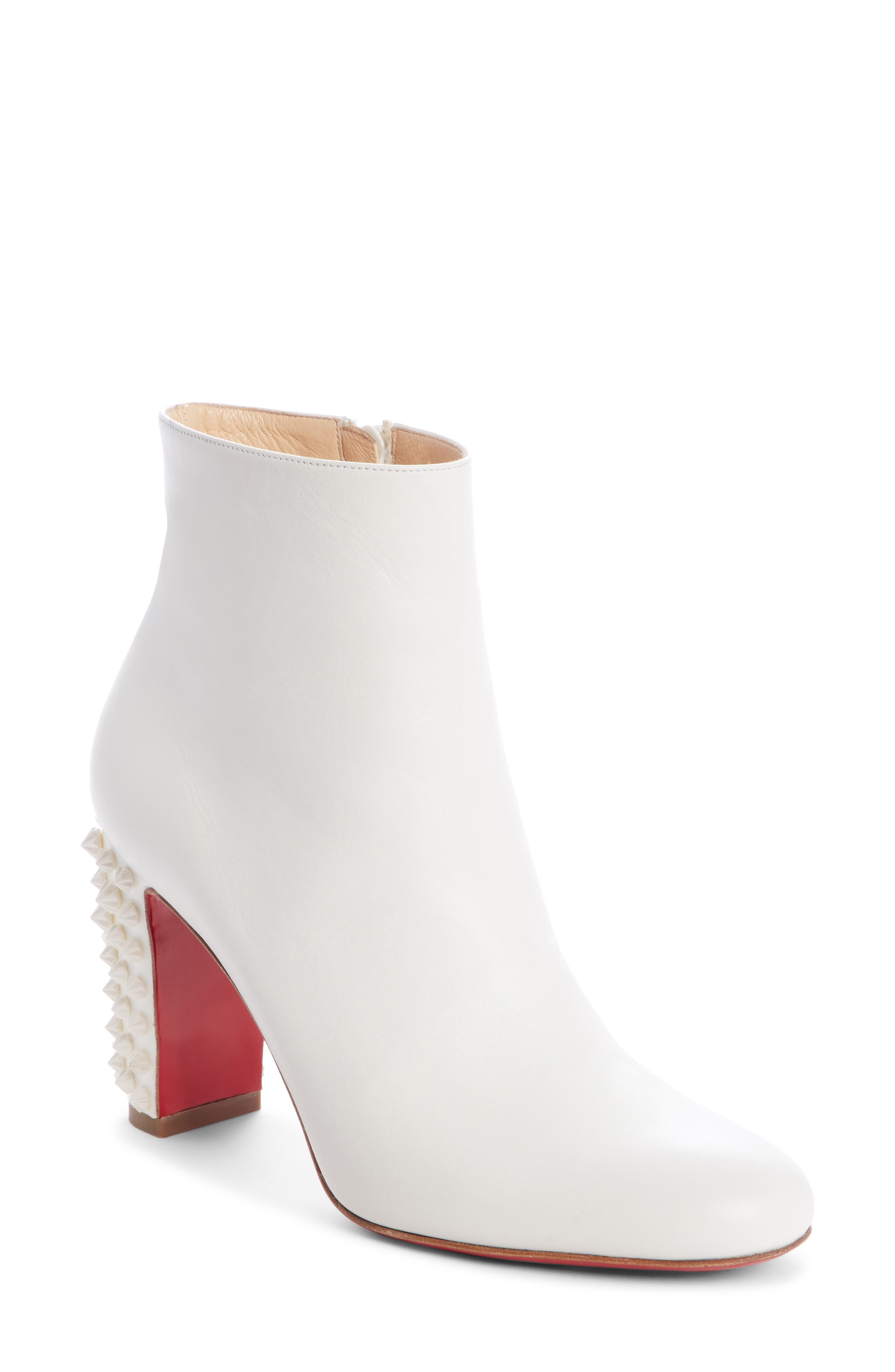 Christian Louboutin Suzi Folk Spiked Bootie - White