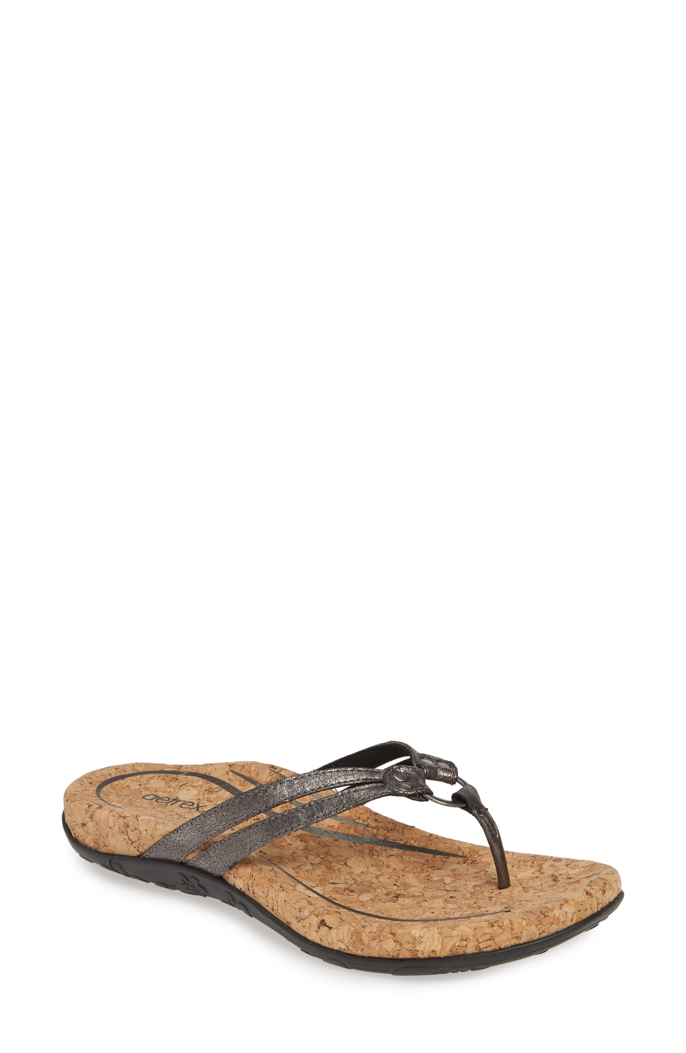 Aetrex Taylor Flip Flop, Grey