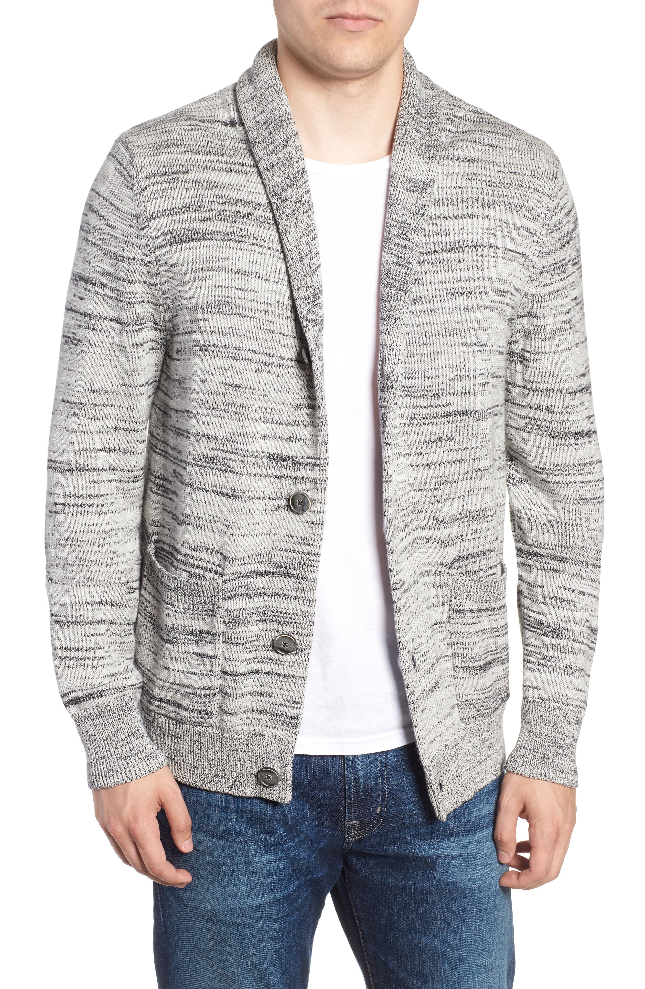 Life/after/denim Quebec Slim Fit Shawl Cardigan, Grey