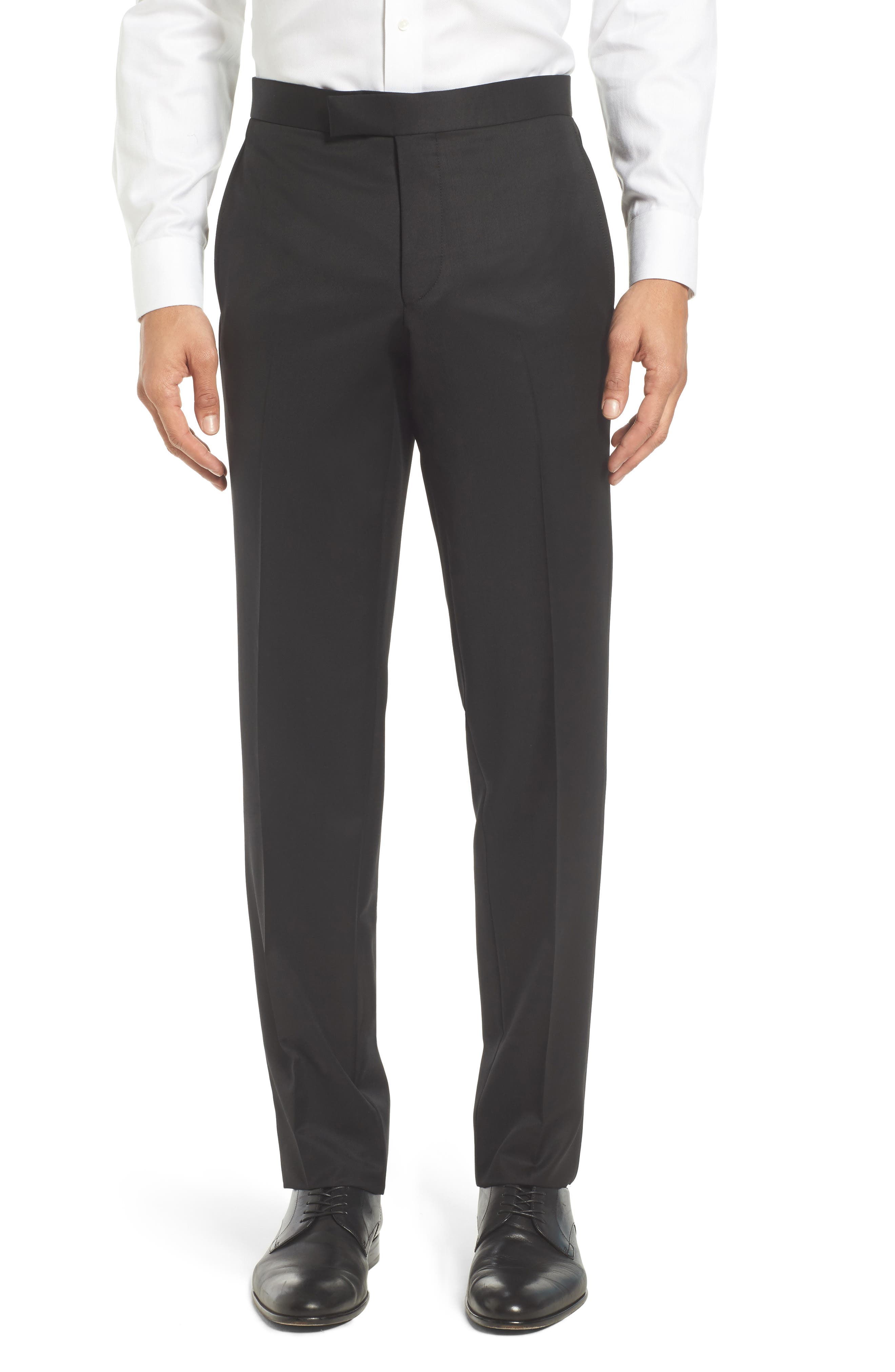 Ted Baker London Josh Flat Front Wool & Mohair Tuxedo Pants Nordstrom