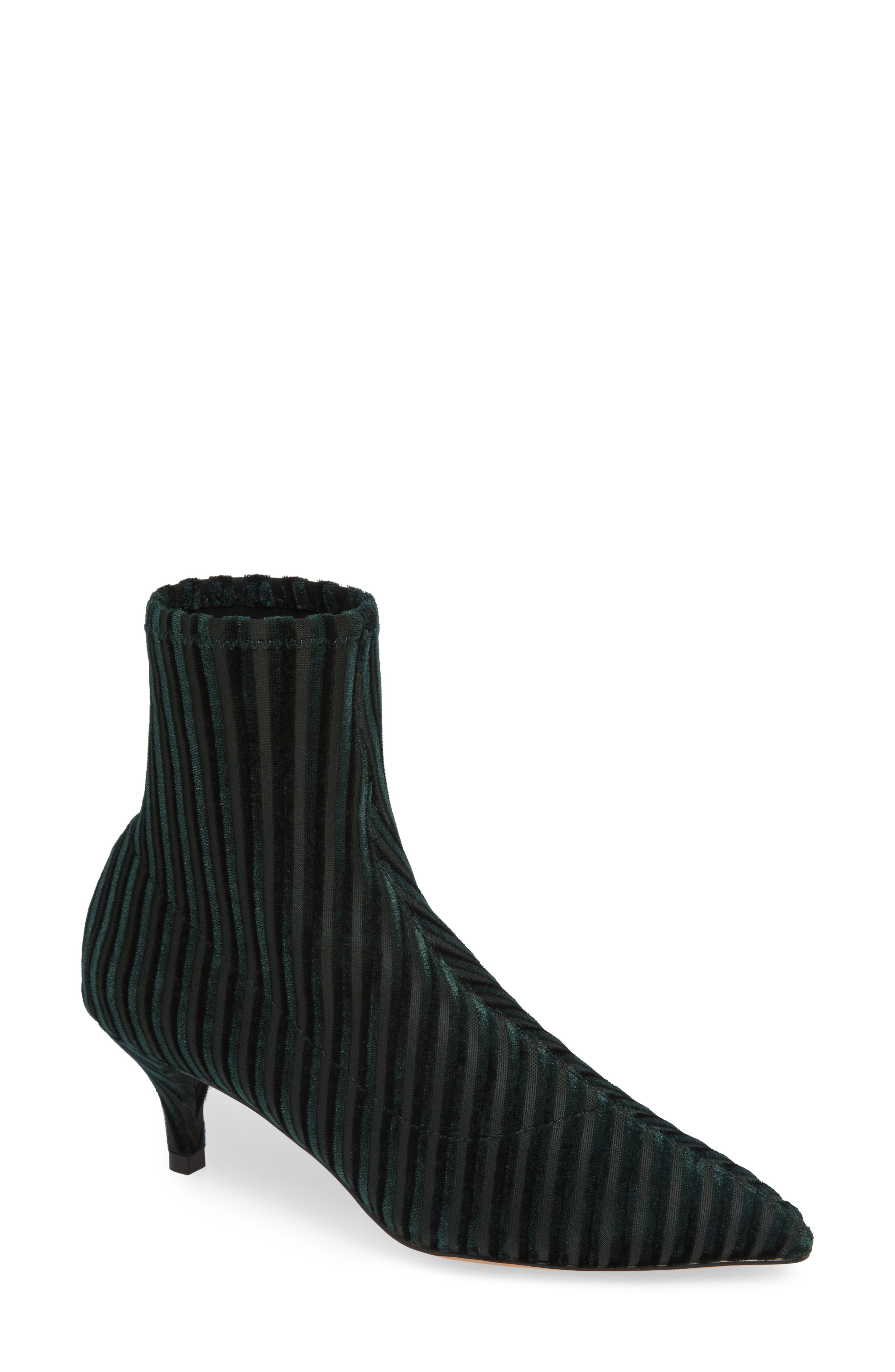 Black Suede Studio Selena Bootie, Green