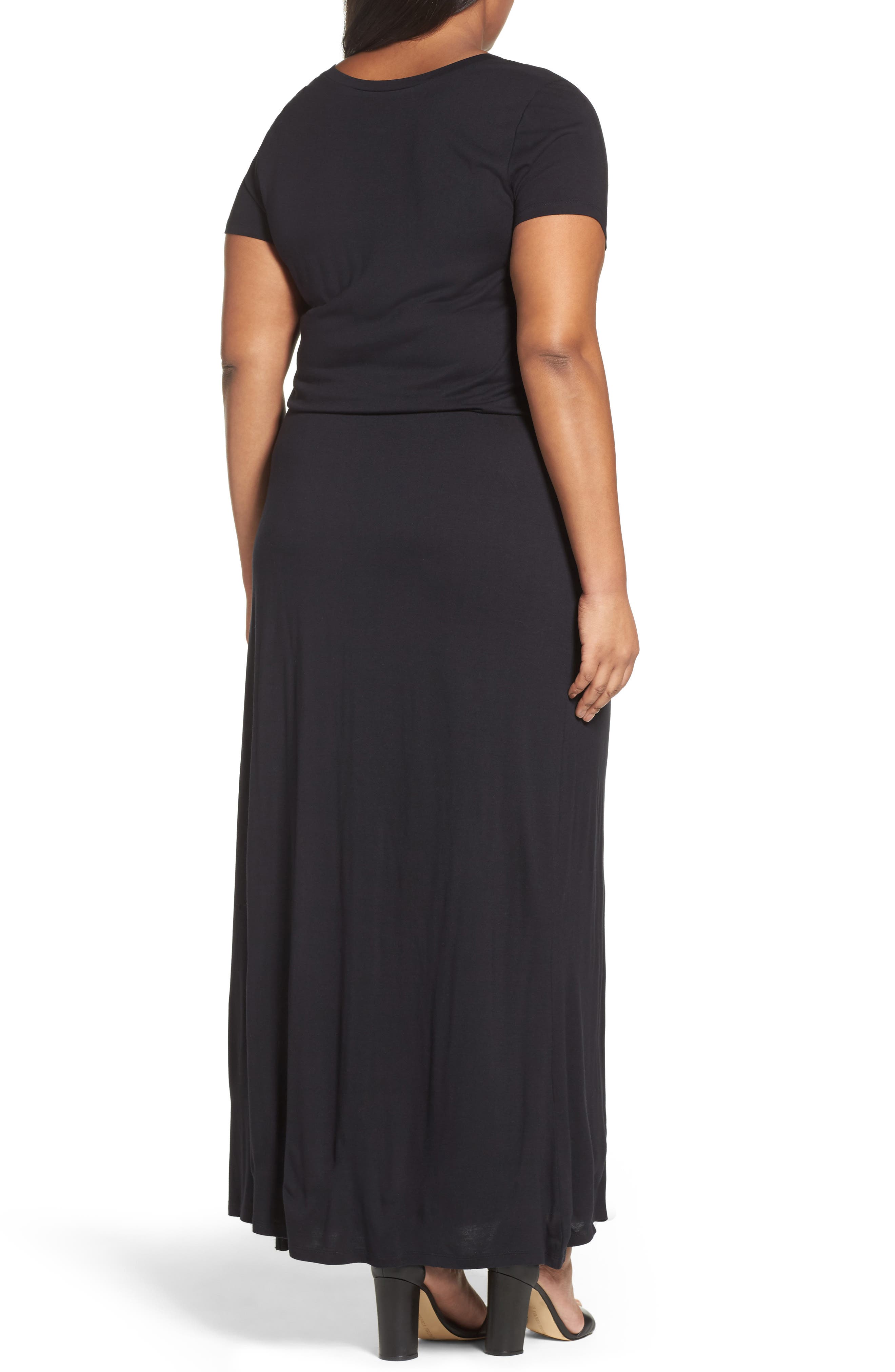 Caslon® Knit Drawstring Waist Maxi Dress (Plus Size) Nordstrom