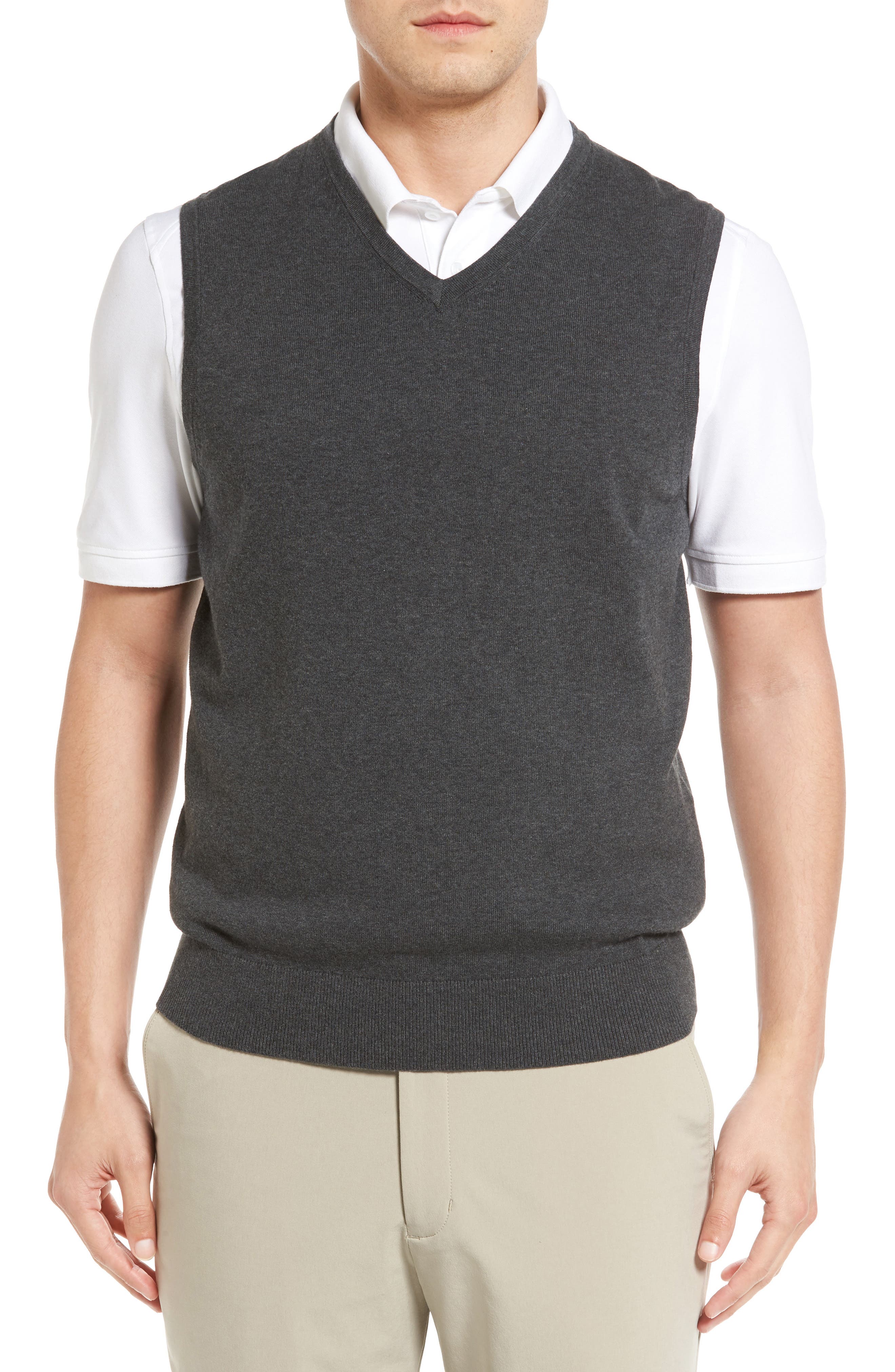 Cutter & Buck Lakemont V-Neck Sweater Vest, Grey