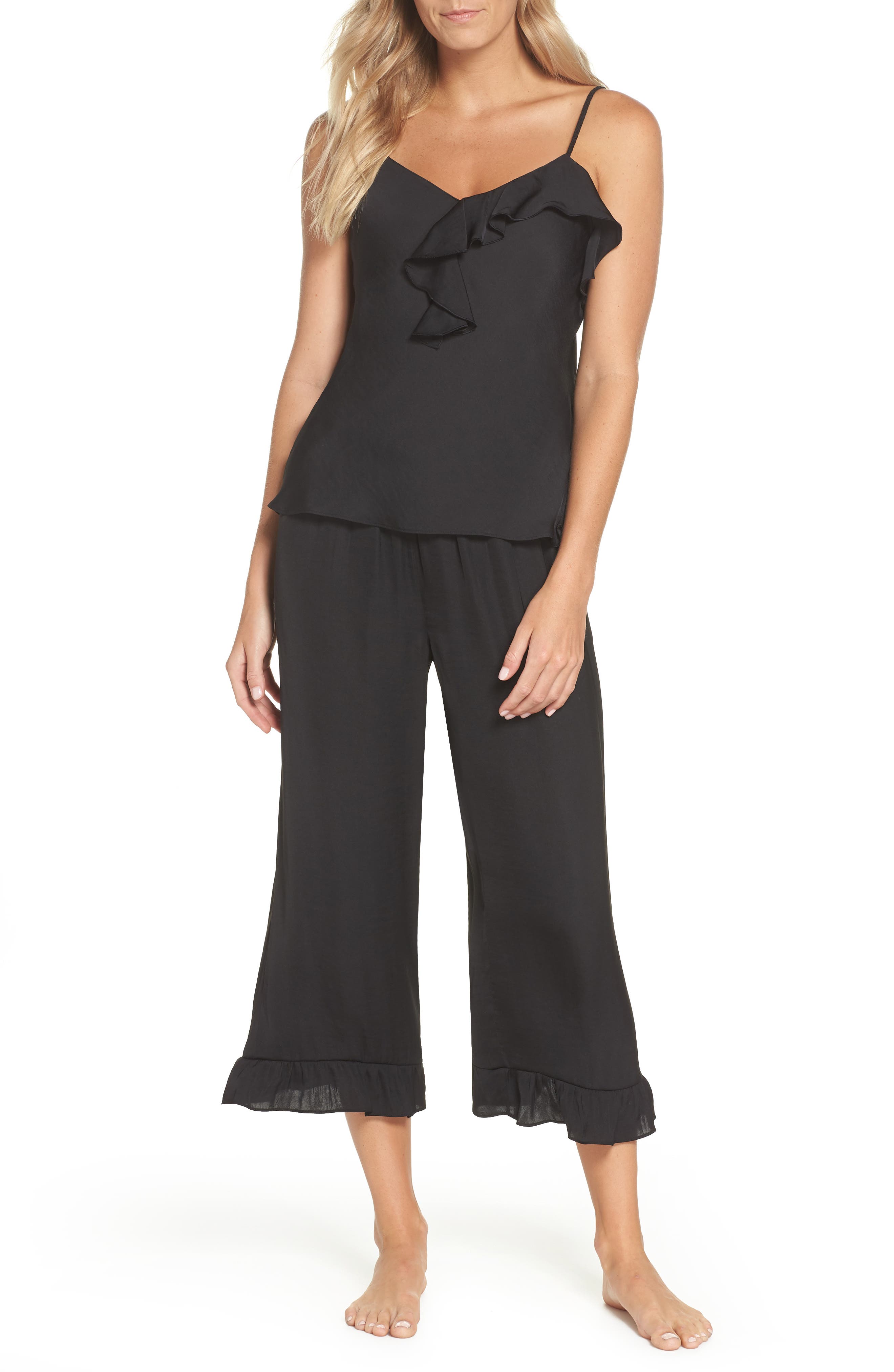 Josie Satin Pajamas, Black