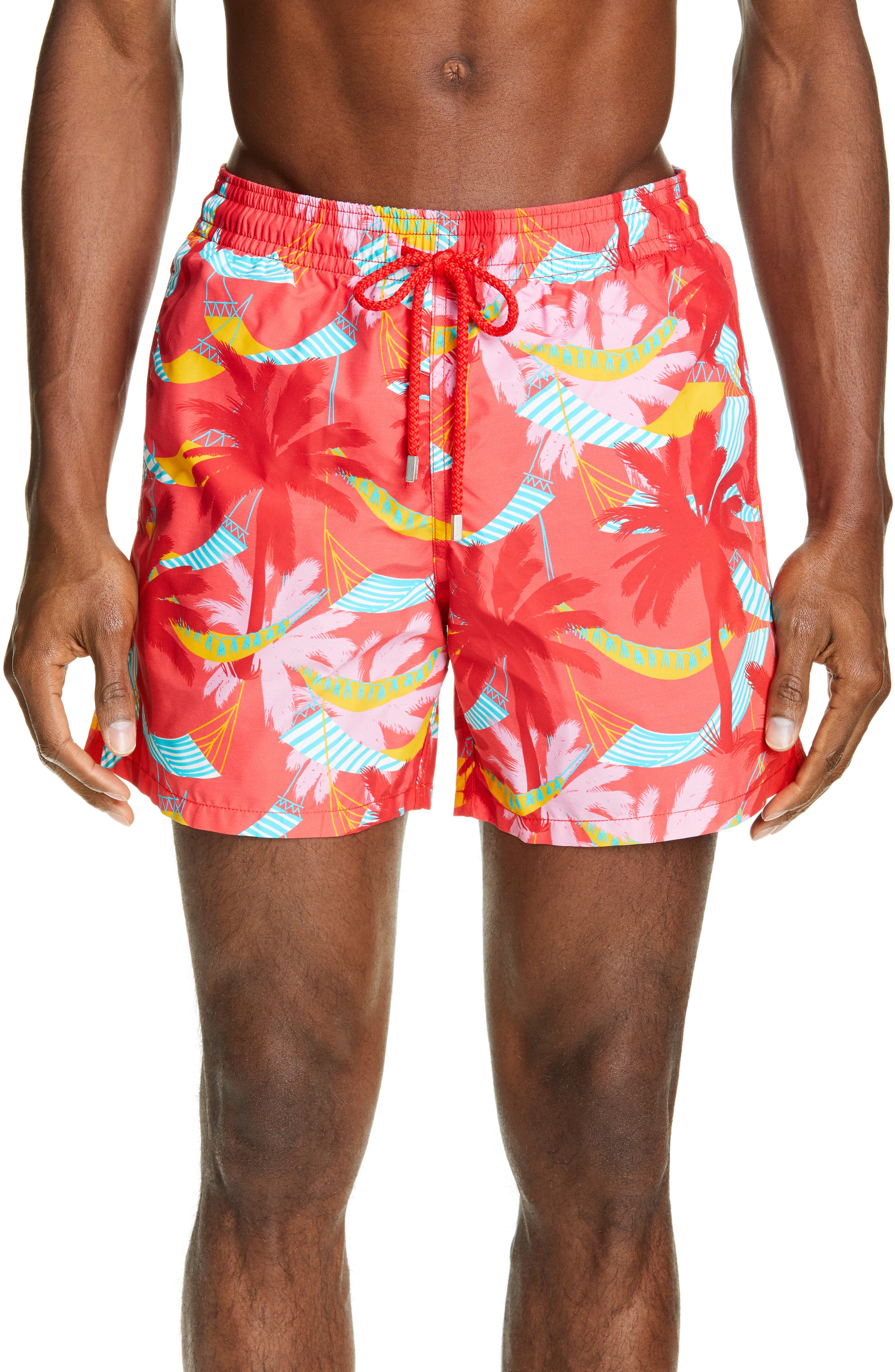Vilebrequin Moonrise Ibiza Swim Trunks, Red