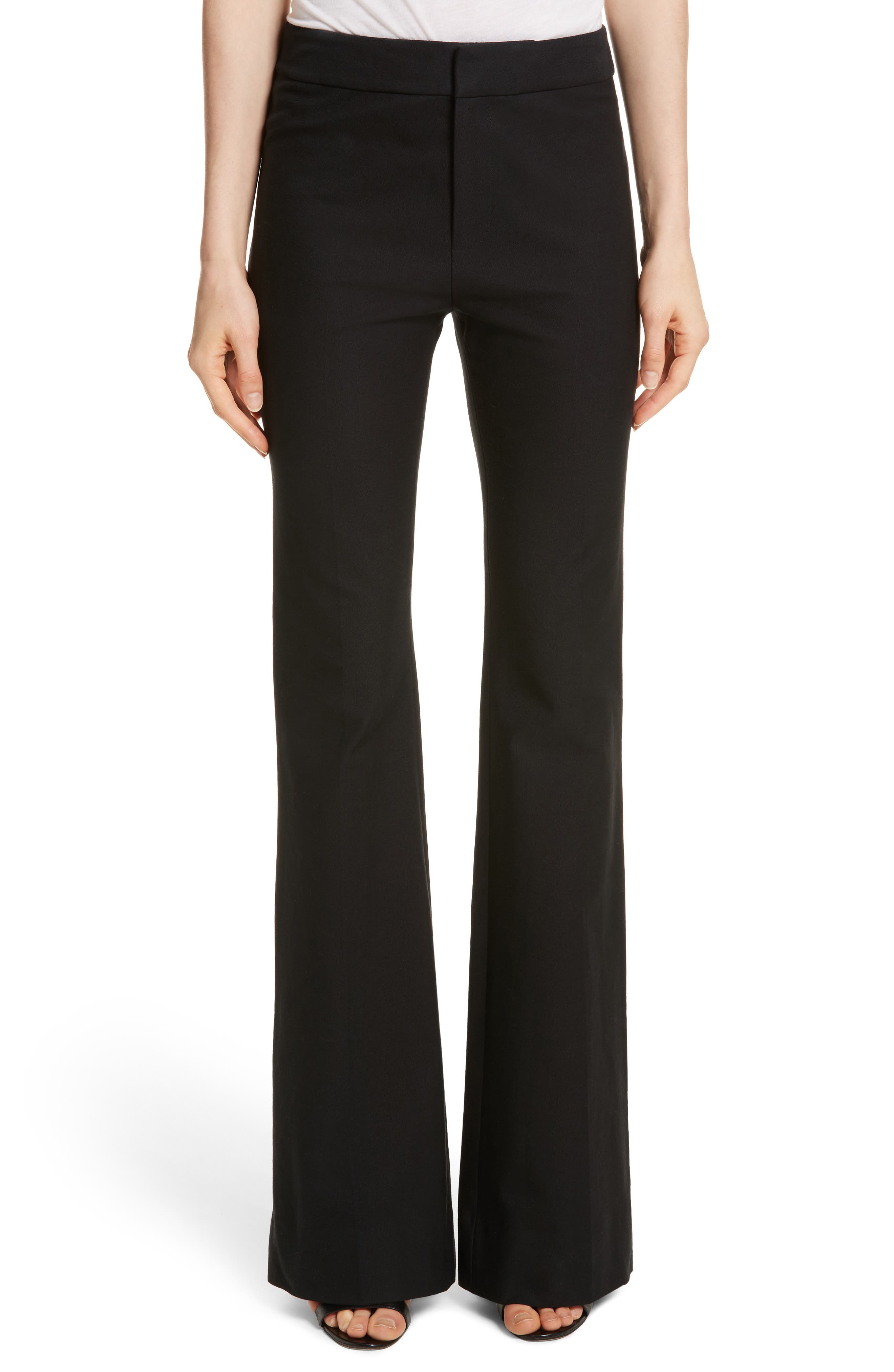 Derek Lam 10 Crosby Flare Leg Stretch Cotton Pants