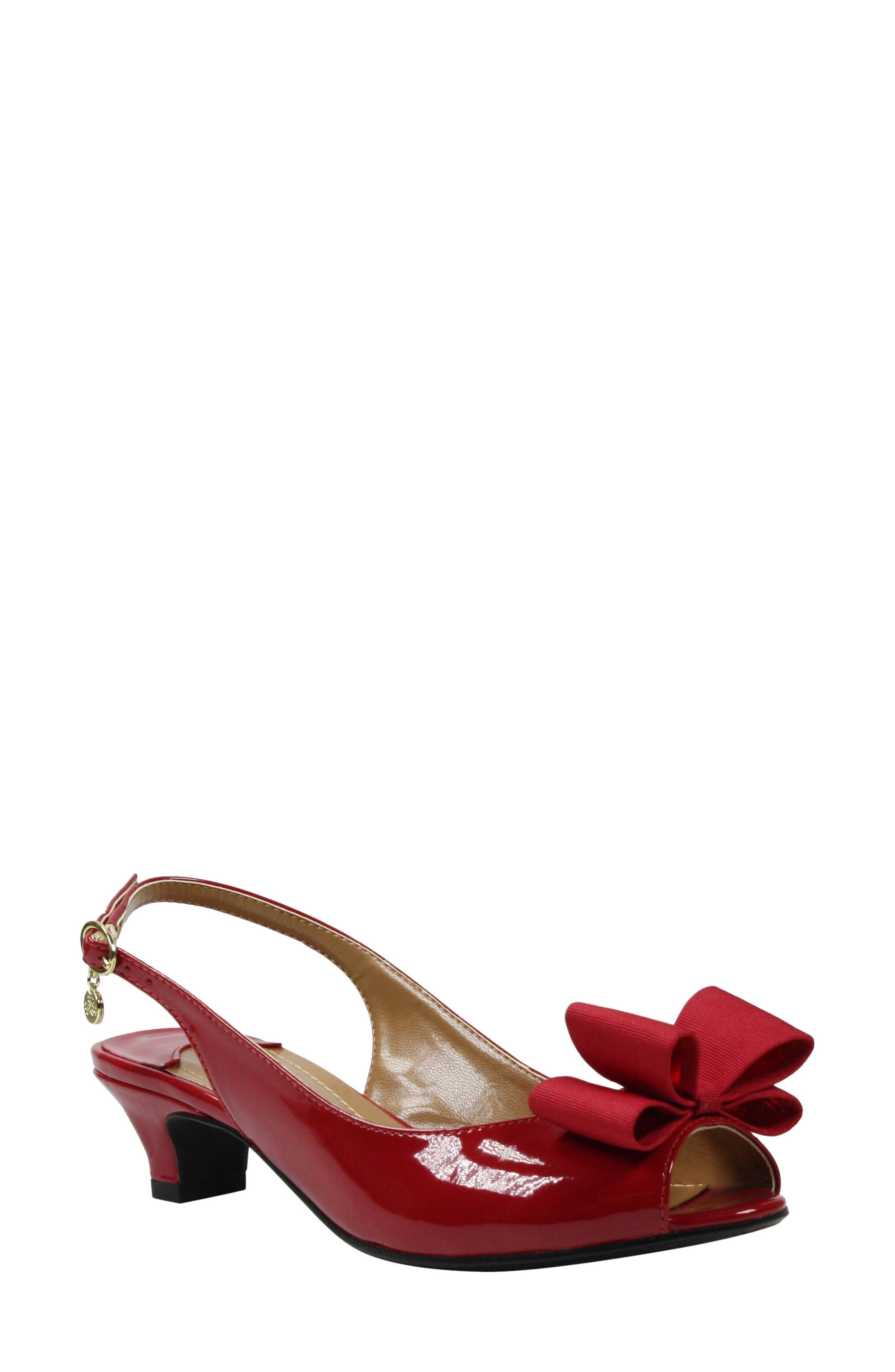 J. Renee Landan Bow Slingback Sandal, Red