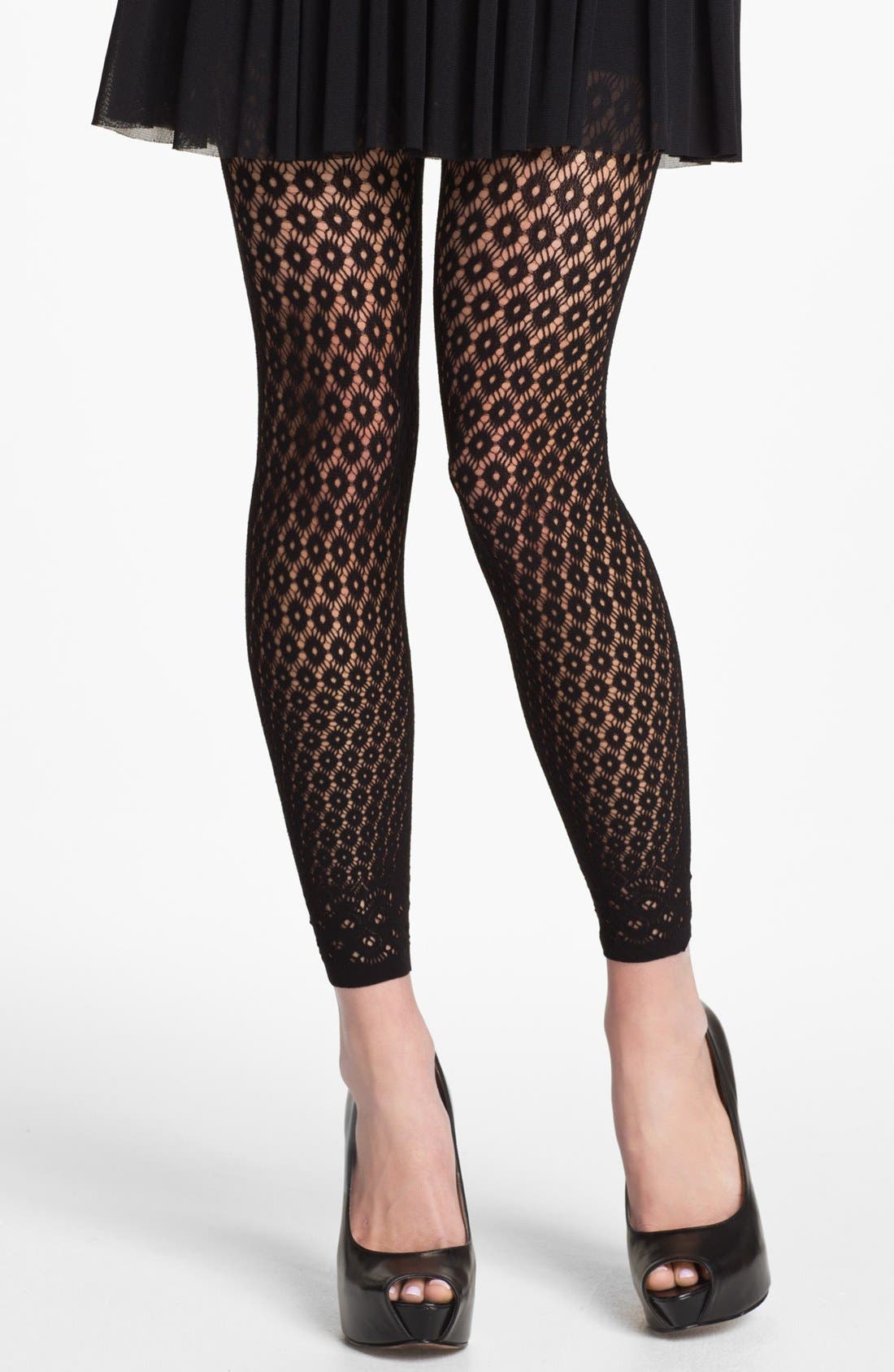 DKNY 'Eyelet Lace' Footless Tights Nordstrom