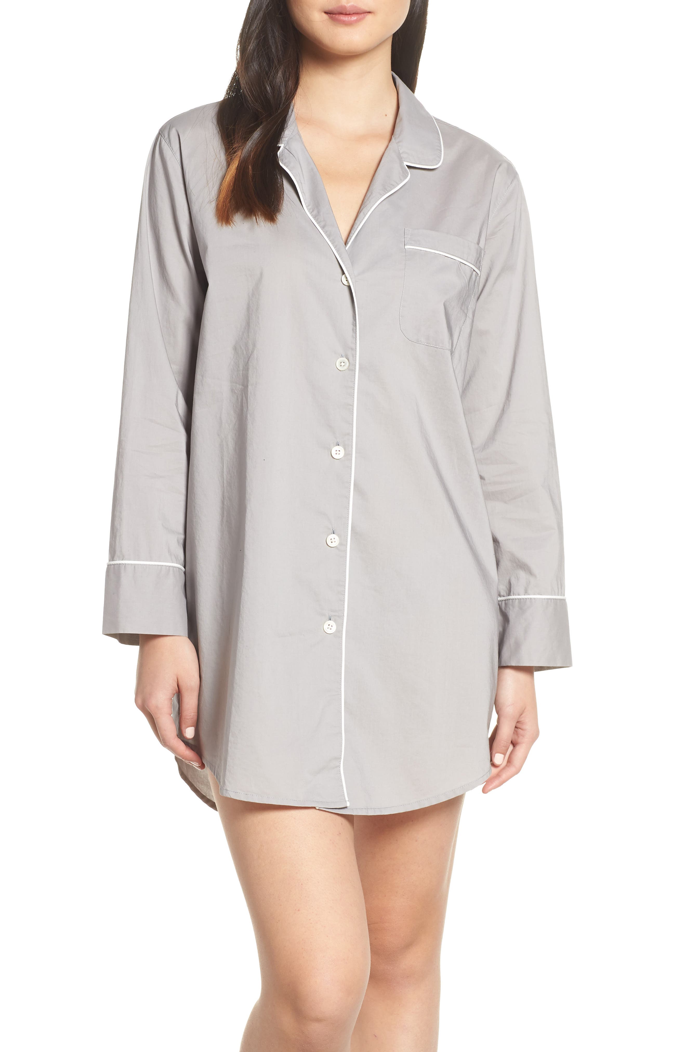 J.crew End On End Sleep Shirt, Grey