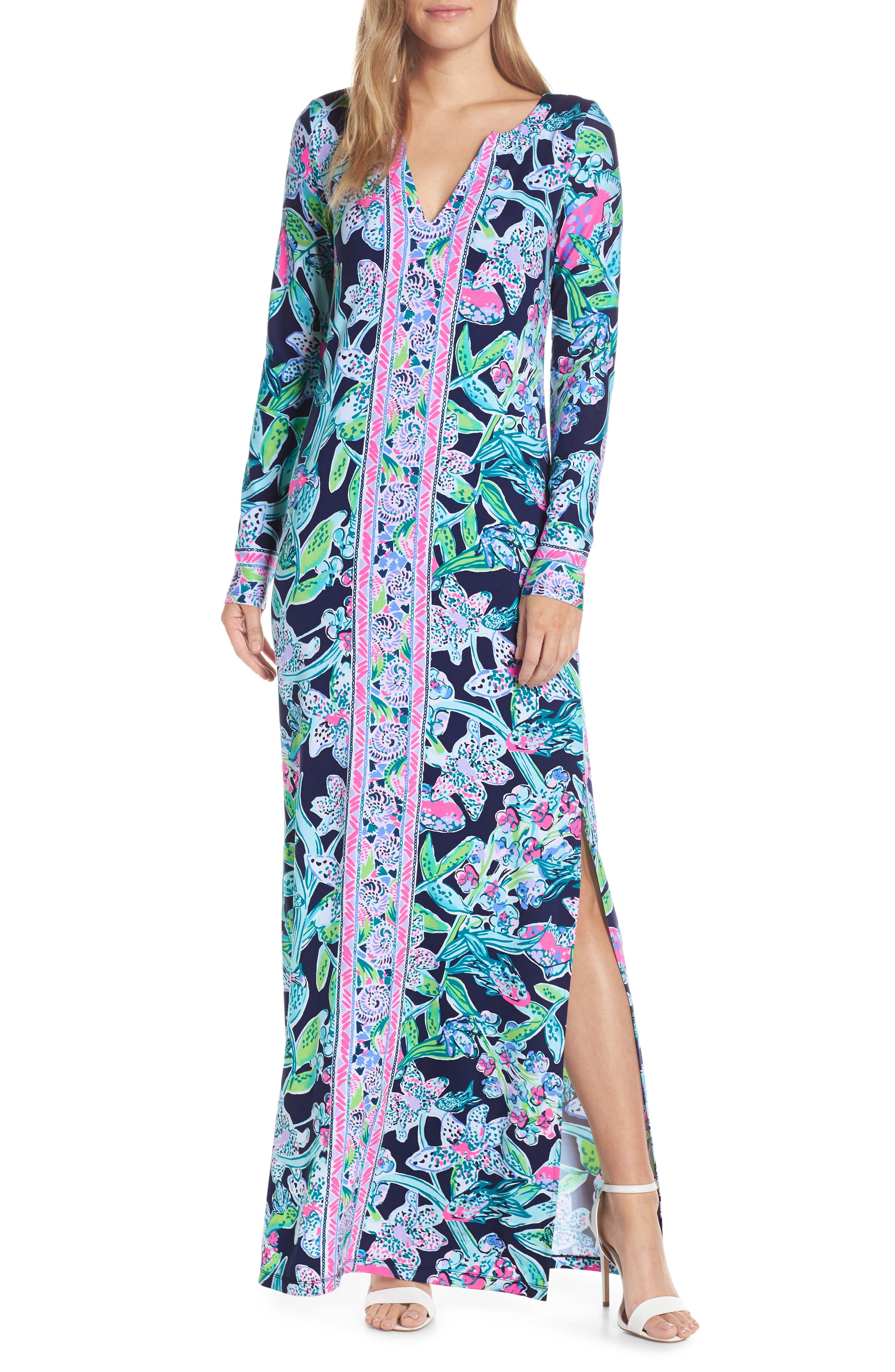 Lilly Pulitzer Faye Upf 50+ Maxi Dress, Blue