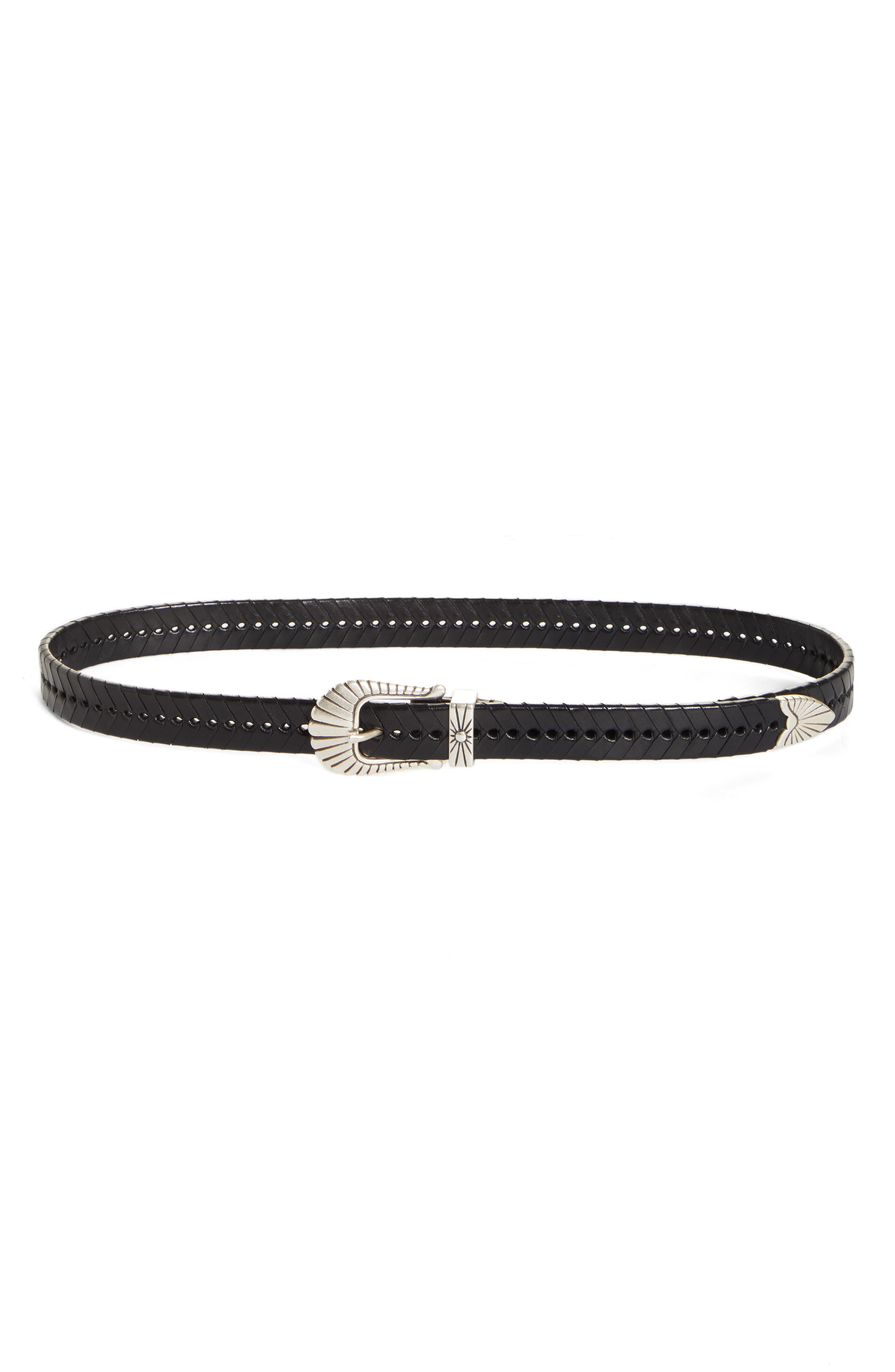 Isabel Marant Braided Leather Belt, Black