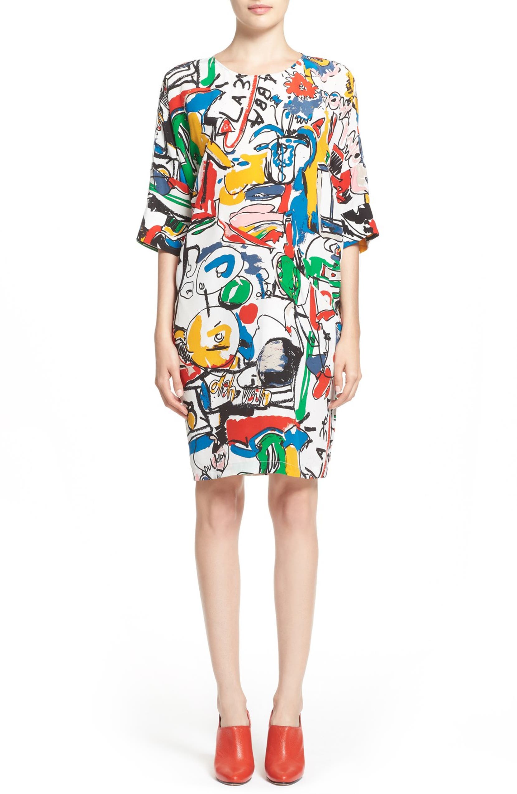Rachel Comey Wades Dolman Sleeve Print Silk Dress Nordstrom