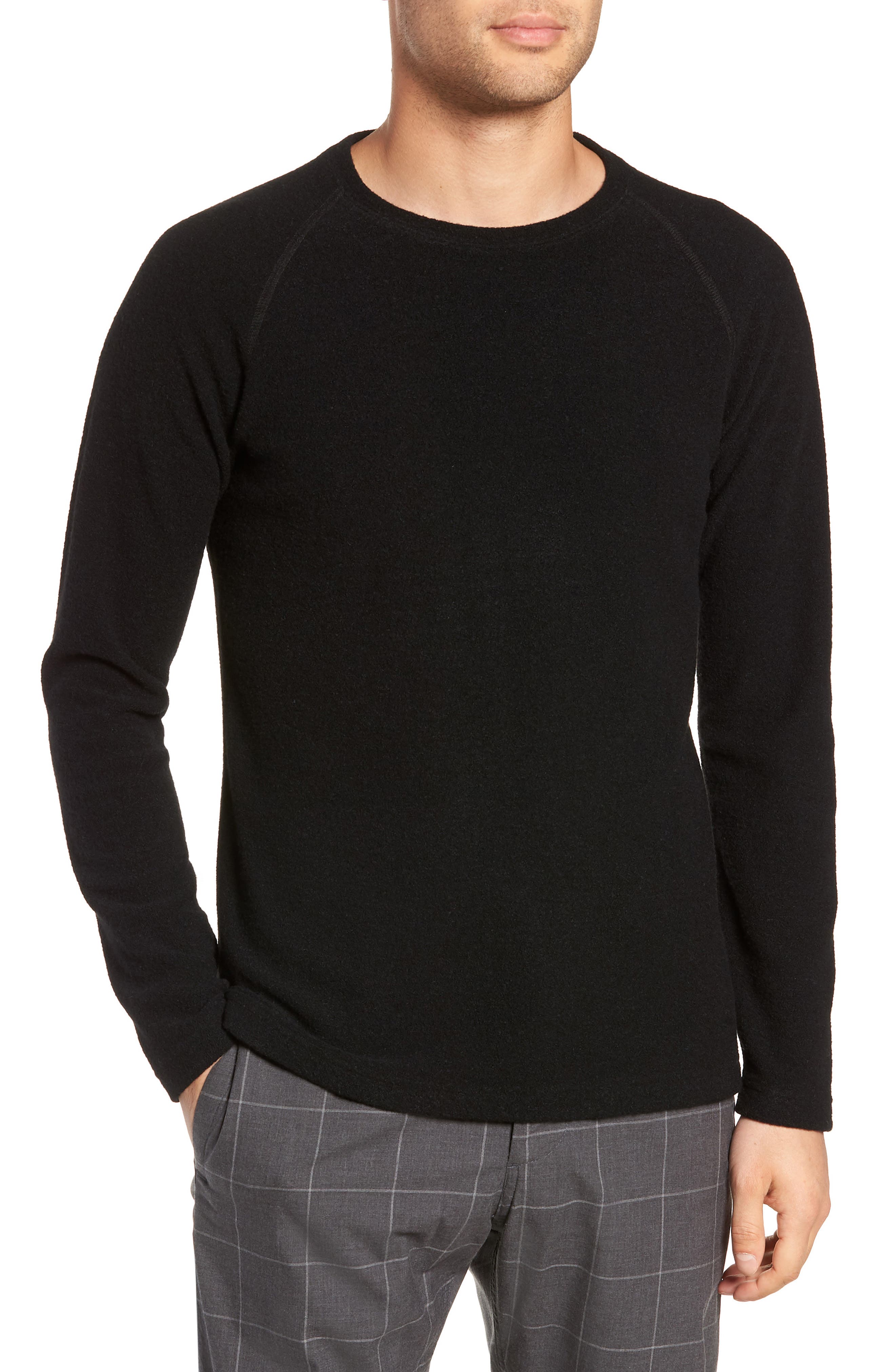 Wings + Horns Felted Wool Sweater, Black