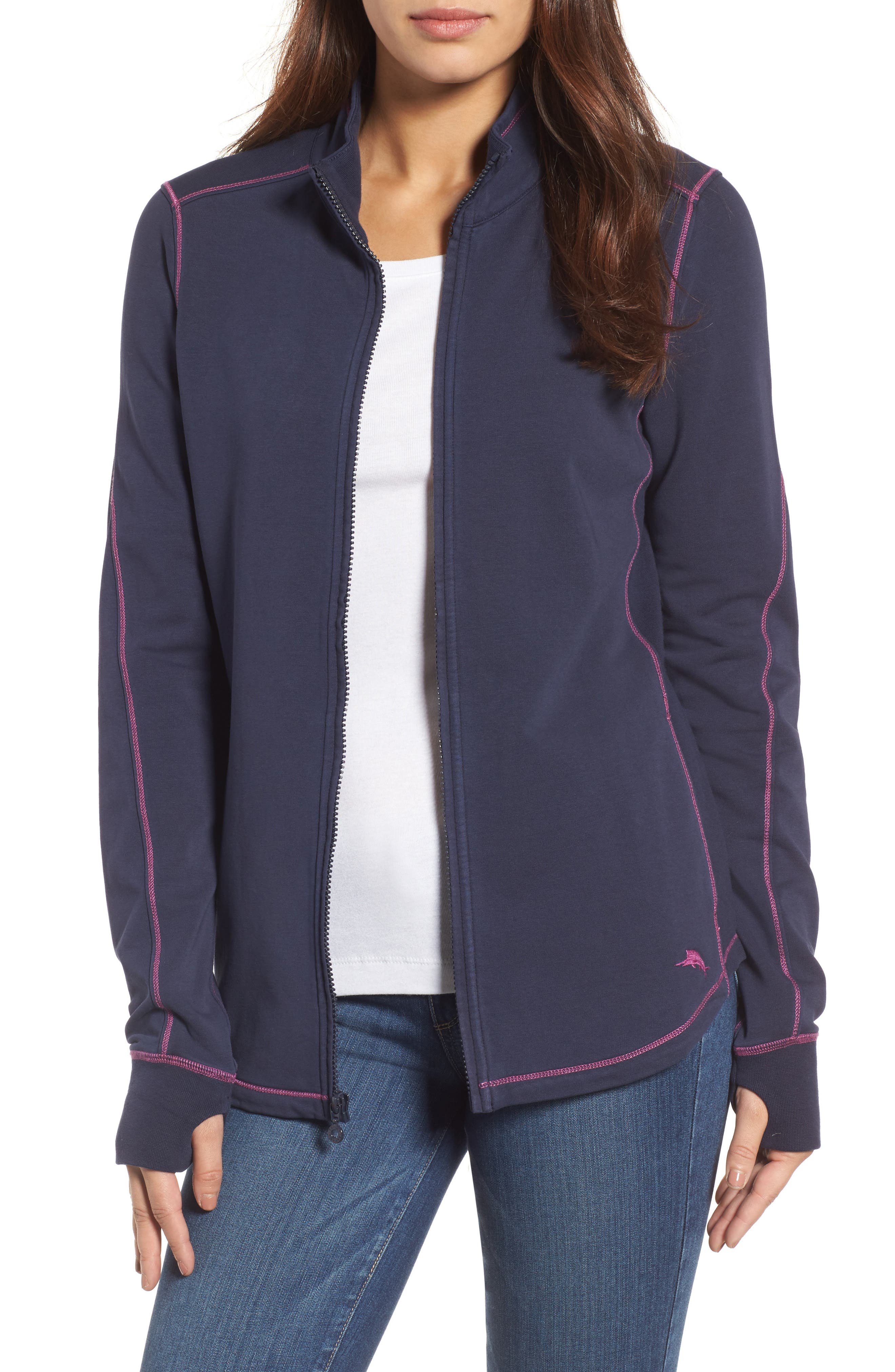 Tommy Bahama Jen And Terry Full Zip Top, Blue