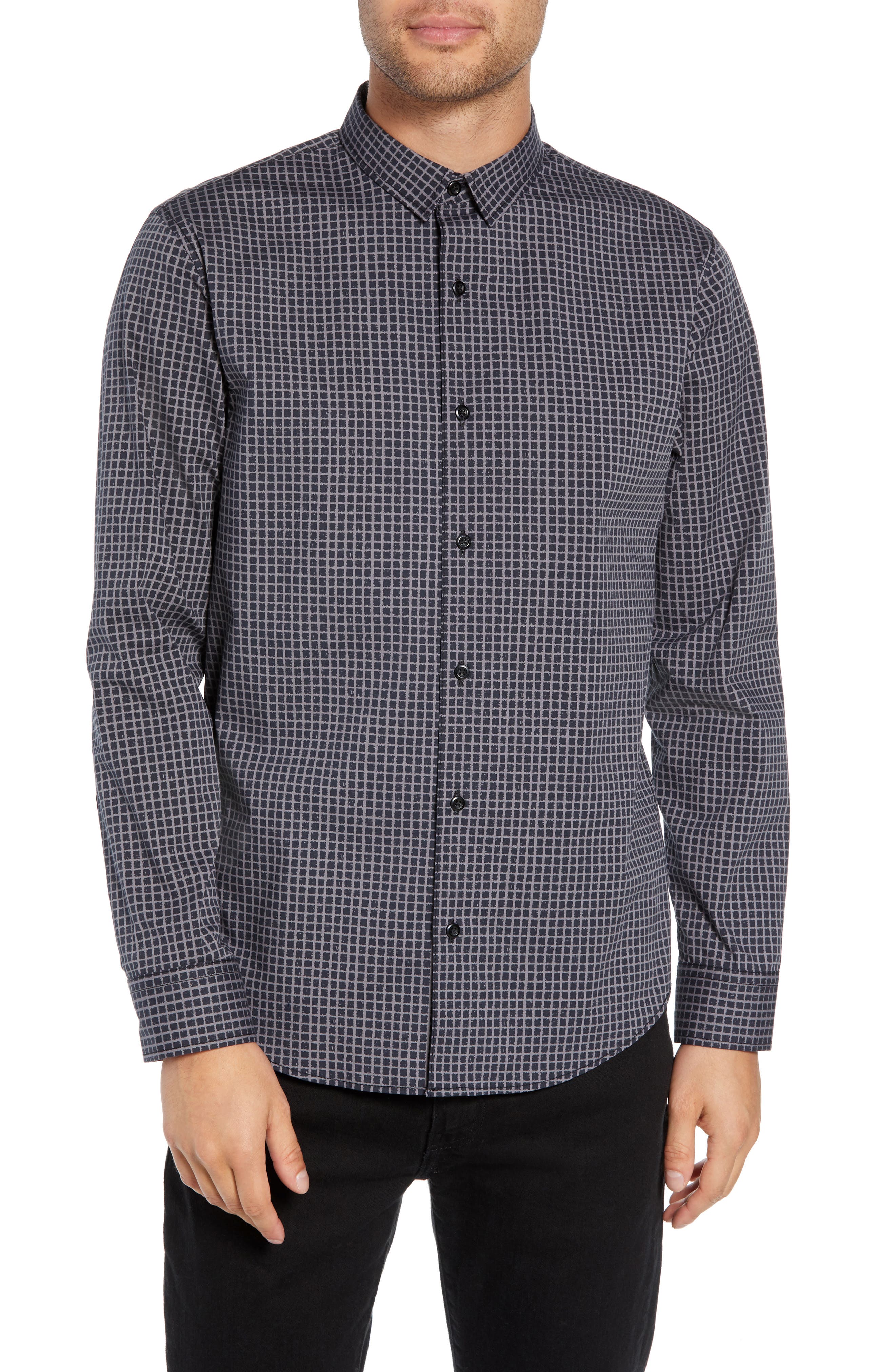 The Rail Check Print Sport Shirt, Black